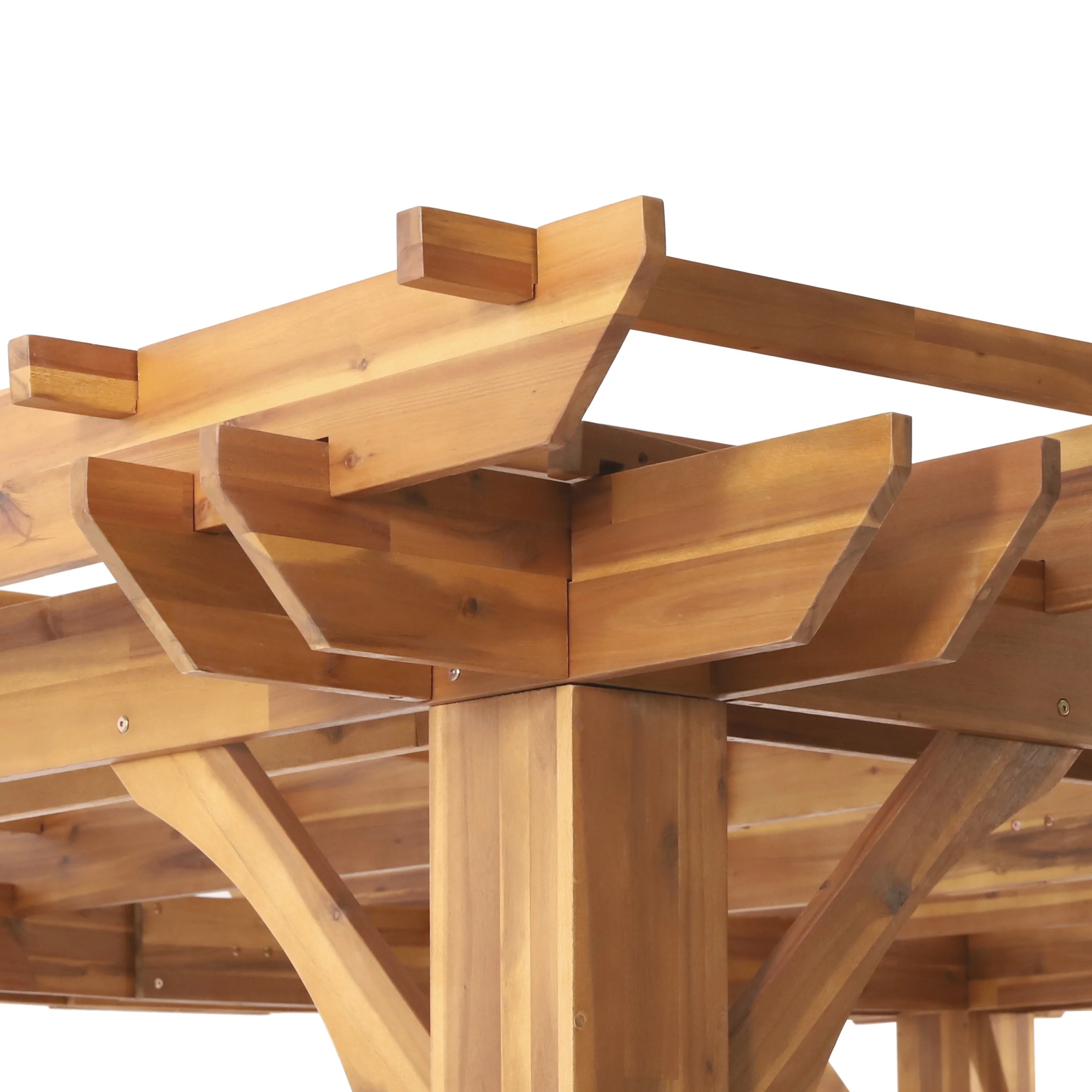 Holmwood Acacia Wood Outdoor 12' x 10' Pergola, Teak