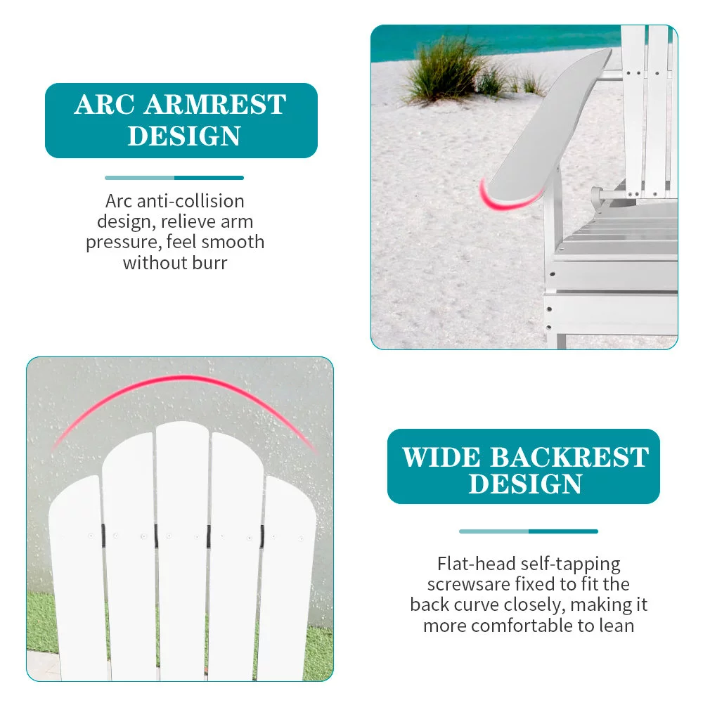 YRLLENSDAN White Wood Adirondack Chair, Folding Outdoor Wood Folding Chairs Oversized Wooden Outdoor Fire Pit Chairs Patio Chairs Adirondack Lawn Chairs for Garden