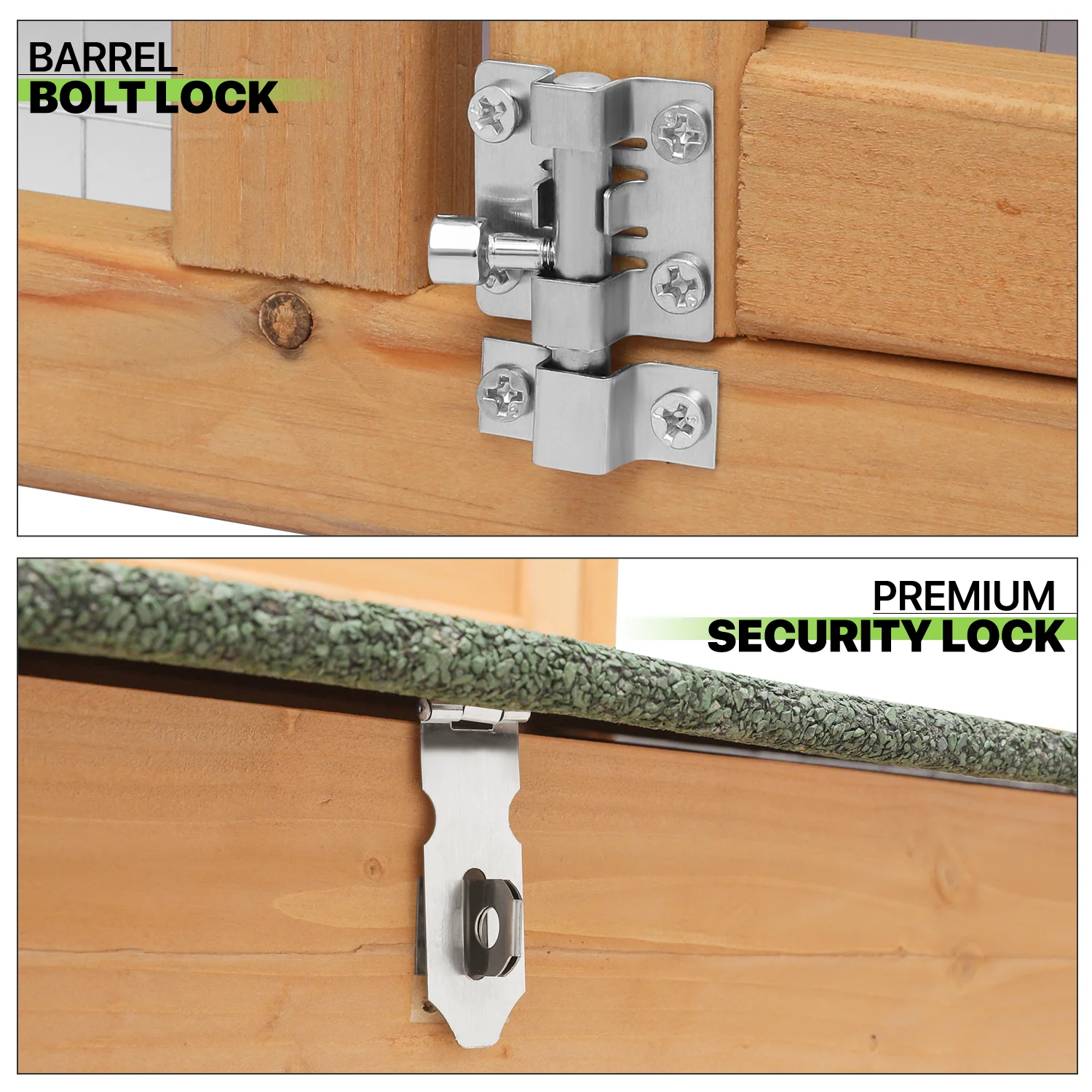 Magshion Outdoor Chicken Coop with Nesting Box, Outdoor Hen Run House with Slide-Out Tray and Sliding Door, Weatherproof Poultry Cage, Rabbit Hutch, Wood Duck House (Natural)