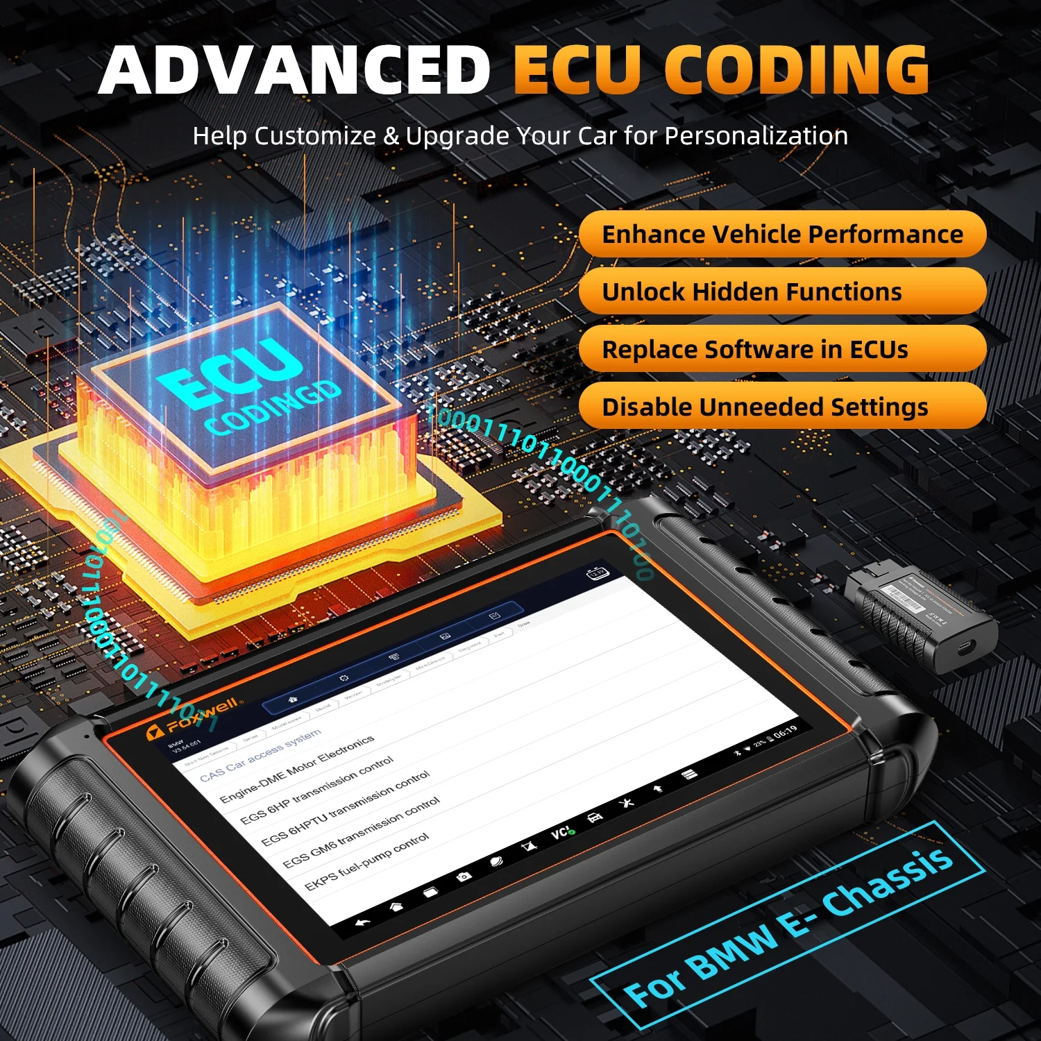 Foxwell NT909 Automotive Bi-Directional Diagnostic Scan Tool All Systems OBD2 Scanner ECU Coding Active Test 30+ Reset Services Car Code Reader Scanning Tablet Car Doctor EOBD OBDII Auto Live Data