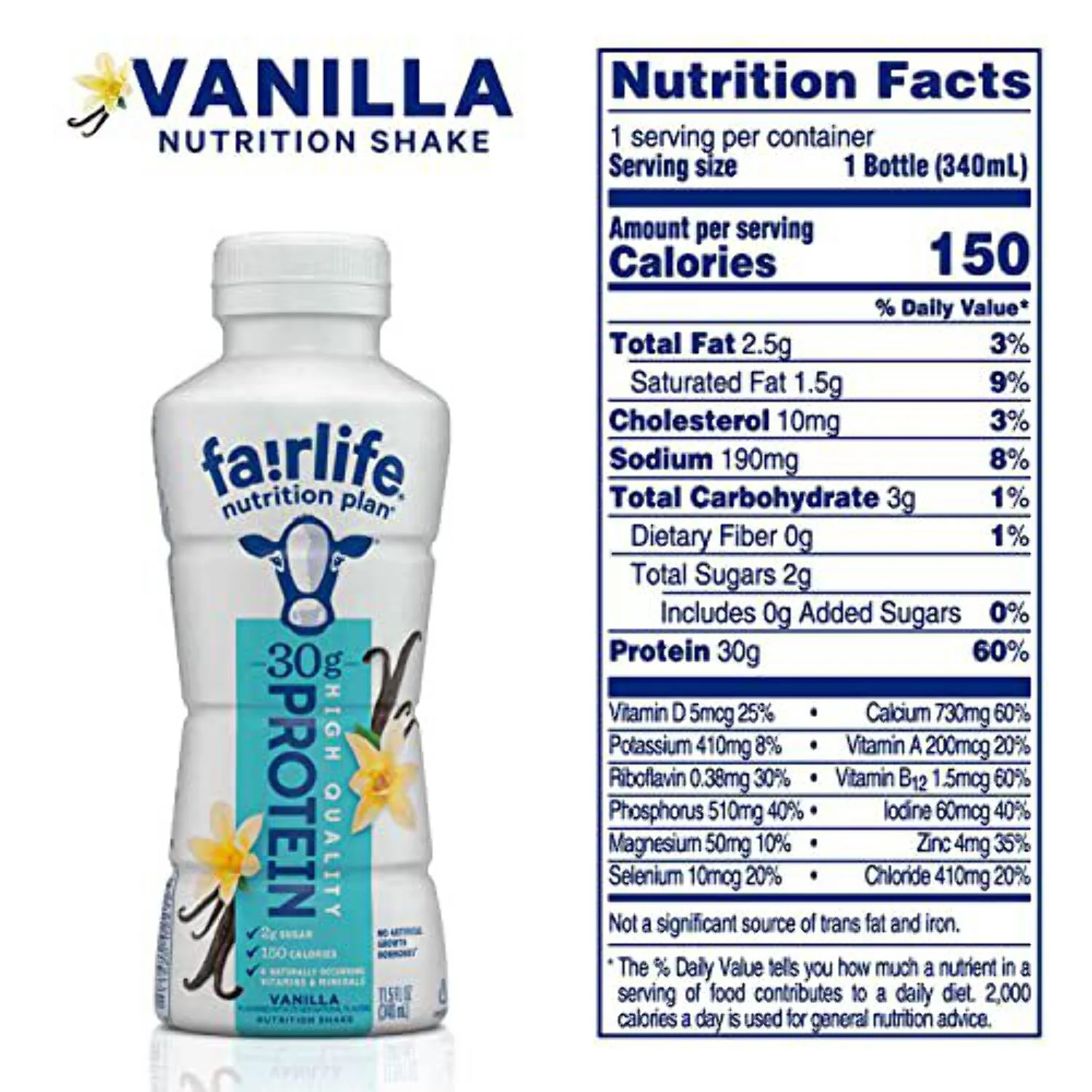 Fair Life Nutrition Plan High Protein Liquid Shake, Vanilla, 11.5 Fl Oz, Pack of 12