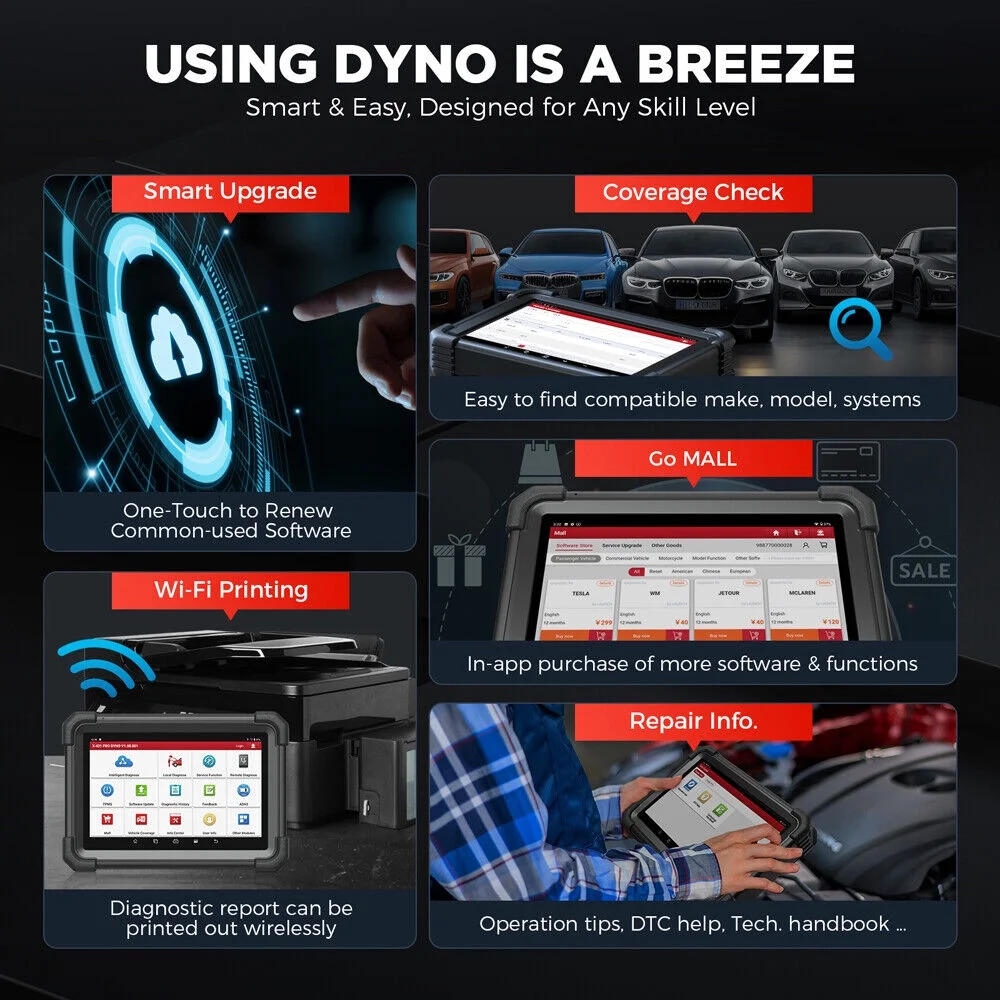 LAUNCH X431 PRO DYNO Car Diagnostic Scan Tool Bi-directional All-System Scan, CANFD DOIP, 37+ Services, ,2 Year Free Update