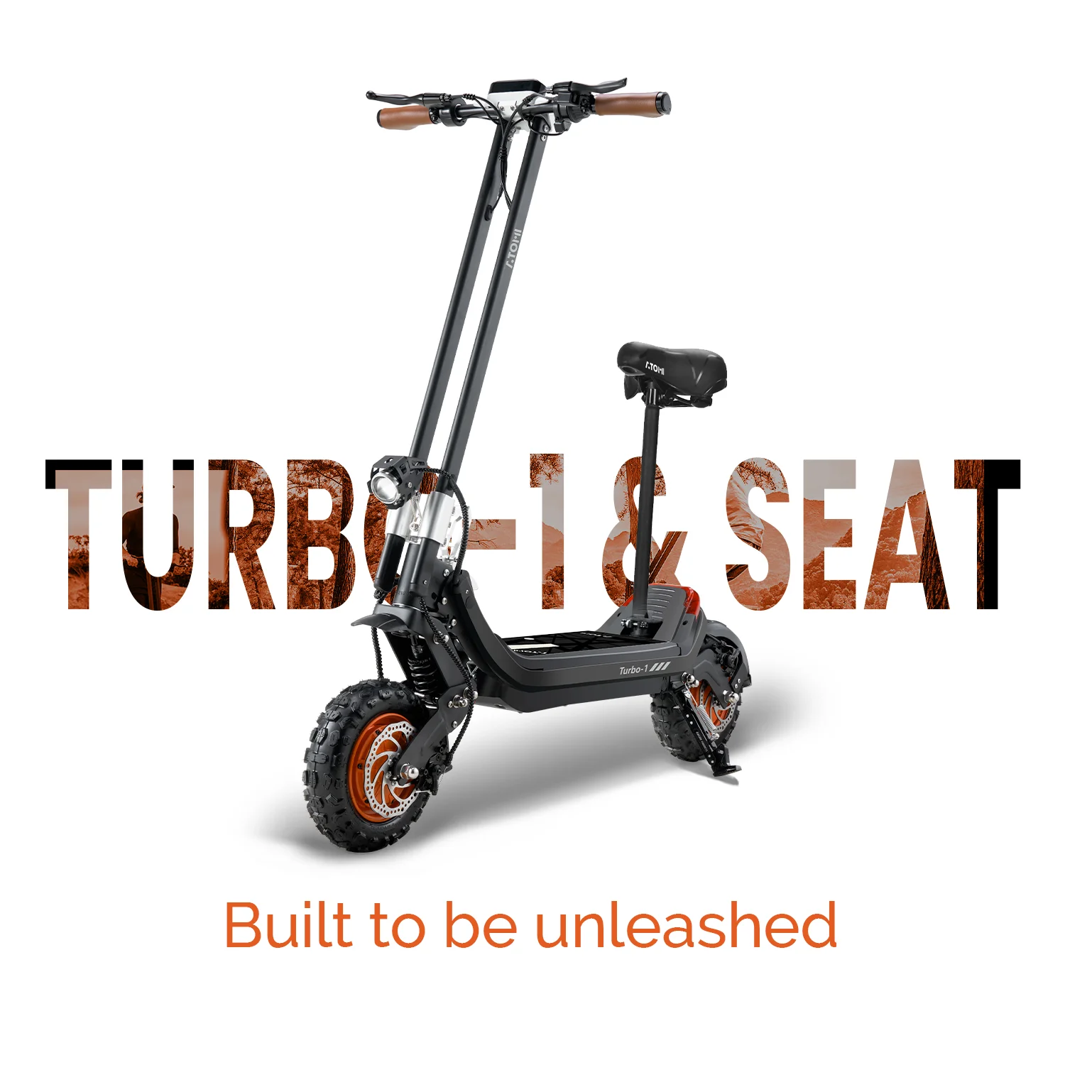 Electric Scooter Turbo-1 with Smart APP- 2400W Dual Motor Up to 31 MPH & 50km, 20AH Removable Battery, Long Range 34 Miles & 55km, 11