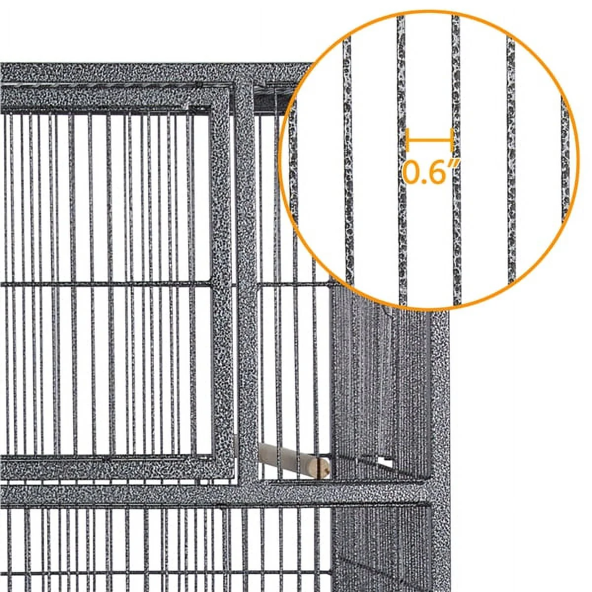 Alden Design Rolling Metal Divided Breeder Cage Stackable Wide bird cage with stand for Small Birds Lovebirds Finch Canaries Parakeets Cockatiels Budgies,Black