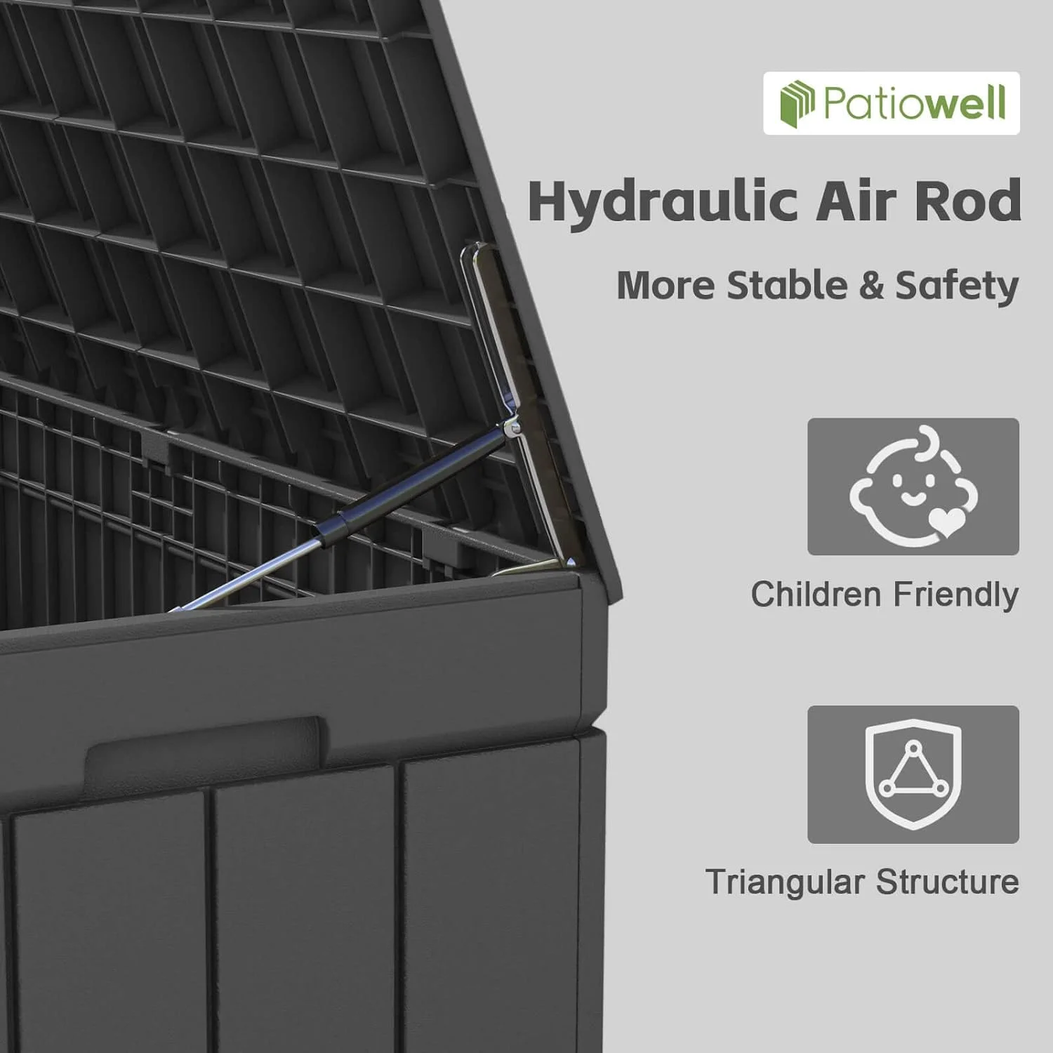 AUCHI  82 Gallon Resin Deck Box, Waterproof Large Wood Look Storage Box for Patio Furniture, Pool Accessories, Toys, Garden Tools and Sports Equipment, Lockable, Brown