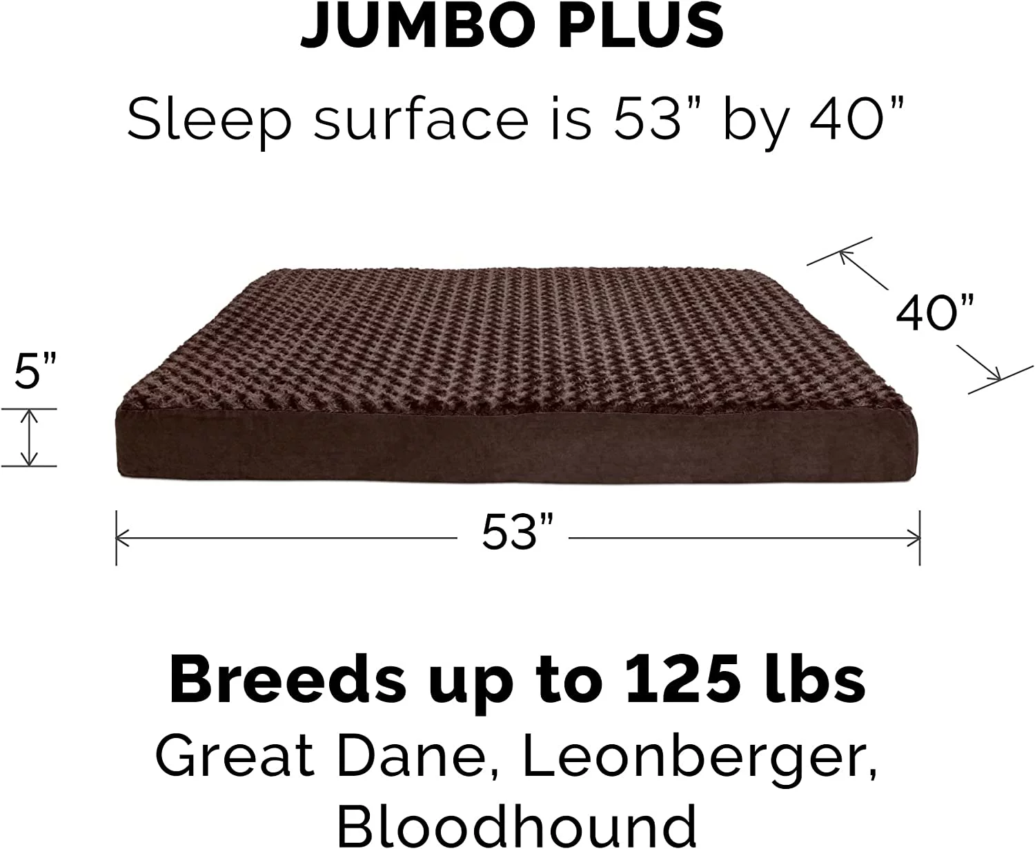 FurHaven Pet Products Ultra Plush Memory Top Deluxe Mattress Pet Bed for Dogs & Cats - Chocolate, Jumbo Plus