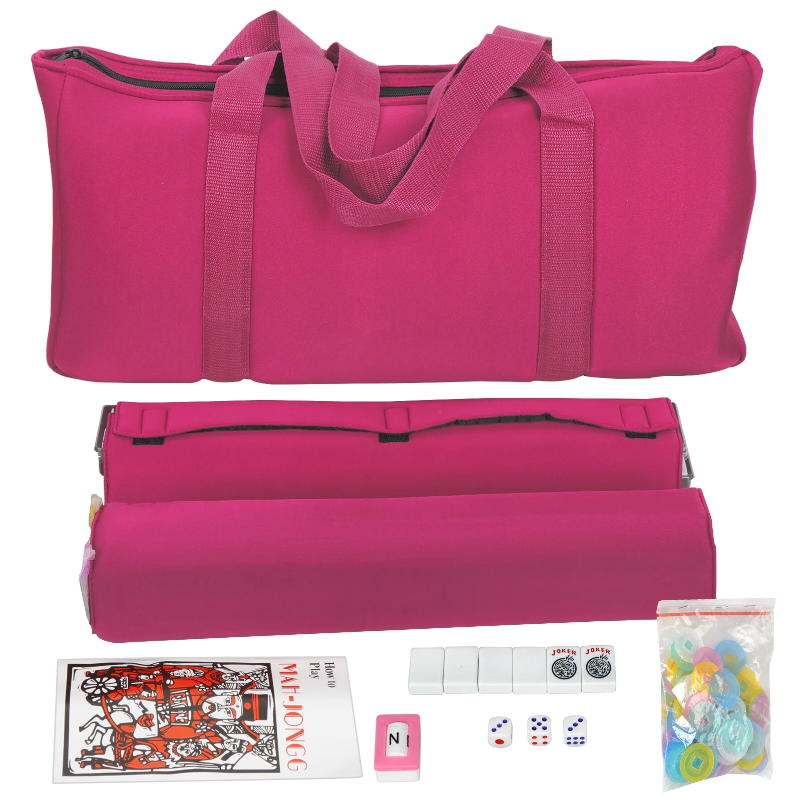 ZenSports American Mahjong Set Complete Families Game W/4 All-in-One Rack/Pushers & Padded Bag