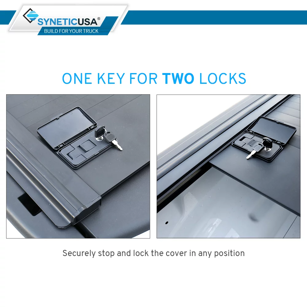 For 2004-2022 Ford F150 5.5ft Short Truck Bed Syneticusa Waterproof Retractable Hard Tonneau Cover Hard Aluminum Low Profile Design