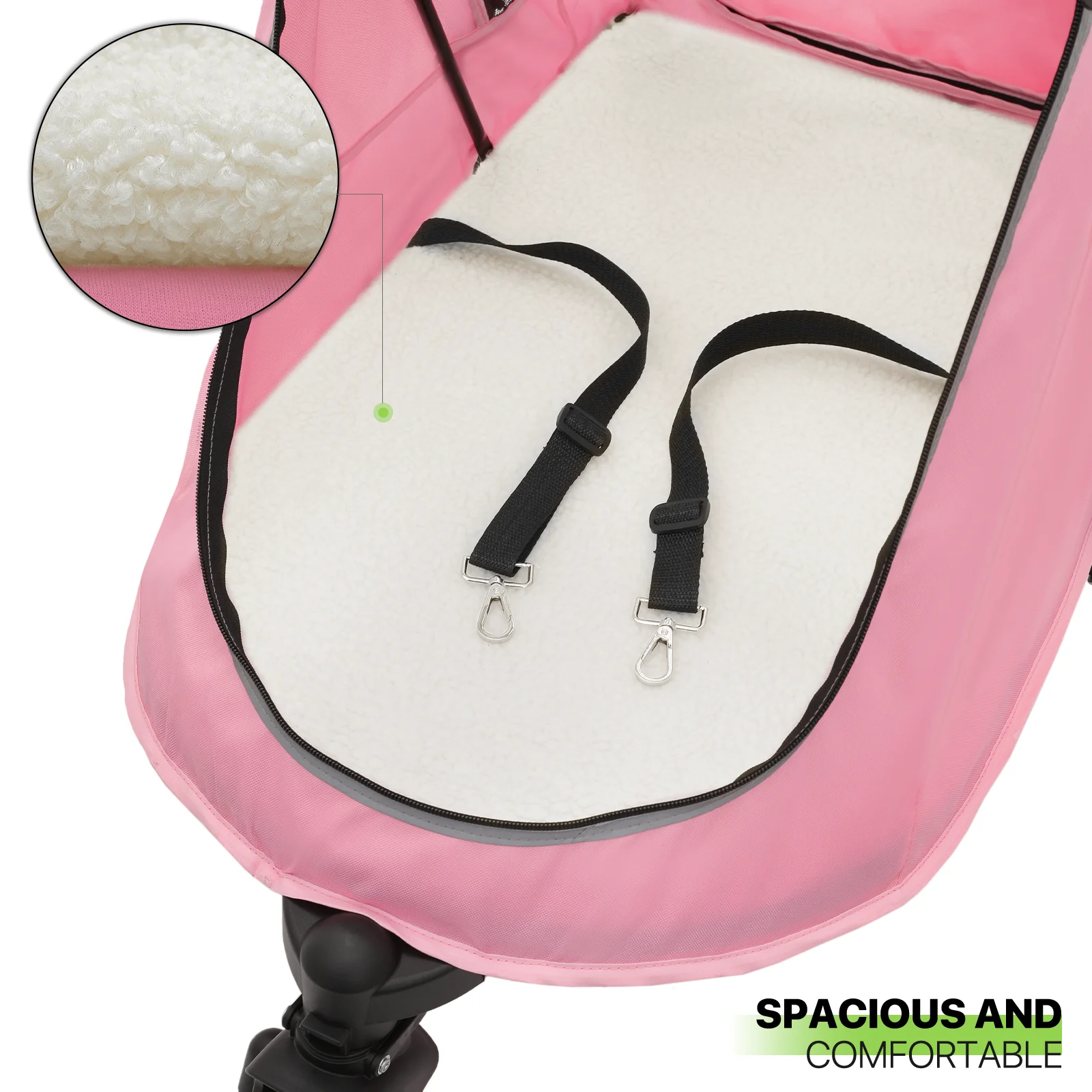 Magshion 3 Wheel Dog Stroller, Pet Stroller for Small Medium Dogs & Cats (Pink)