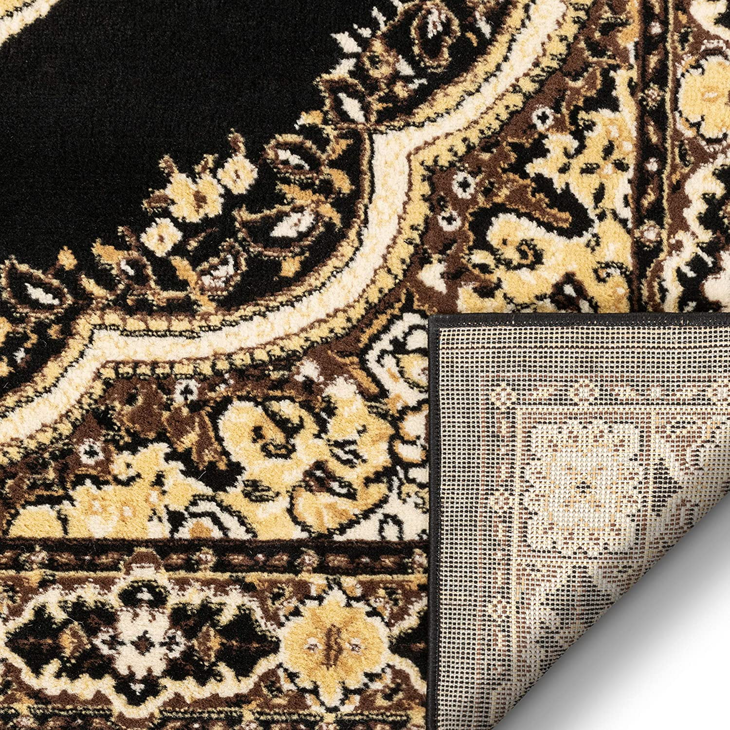 Well Woven Miami Oriental Traditional Area Rugs, Black