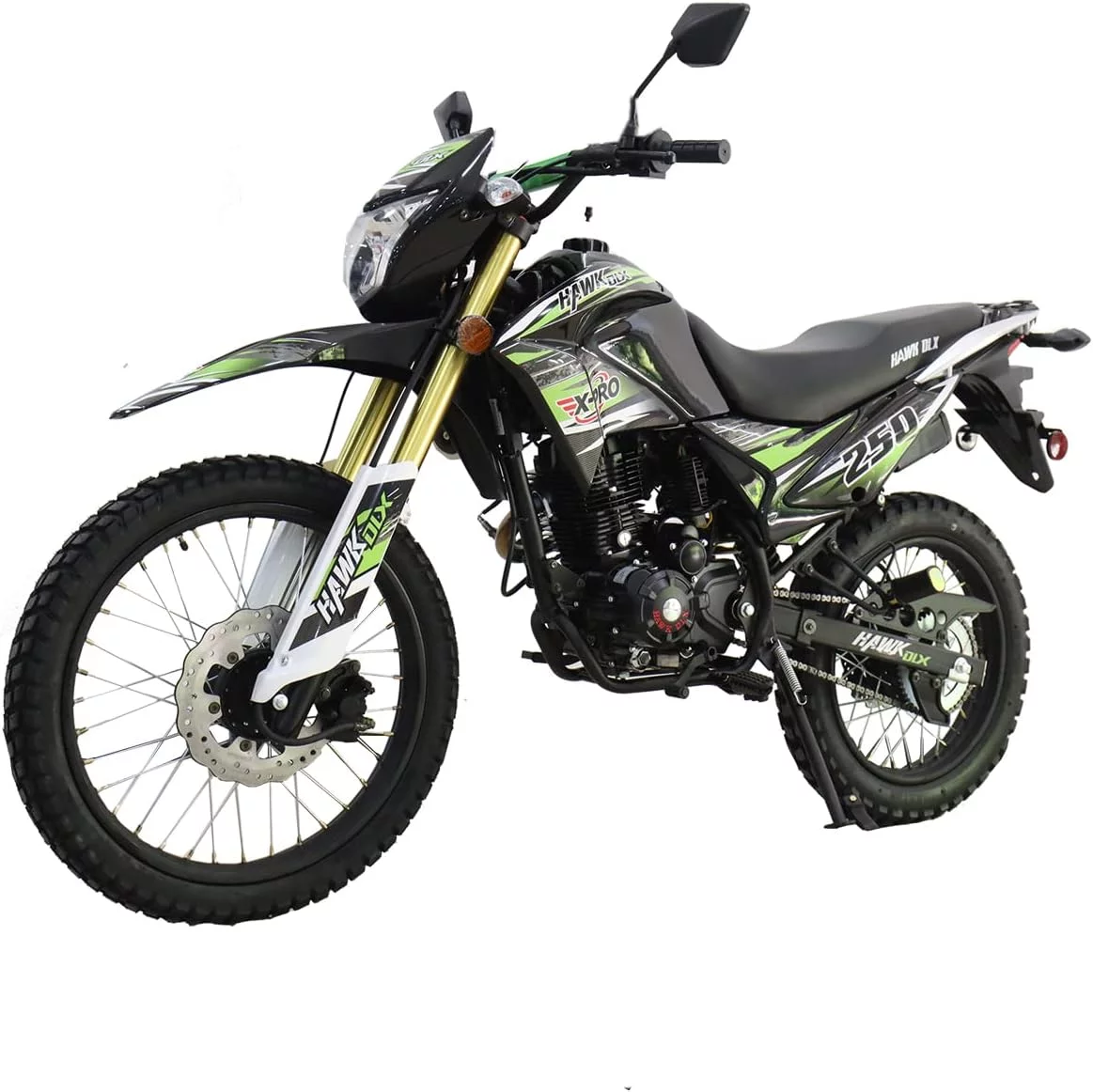 X-Pro Brand New Hawk Dlx 250cc Dirt Bike, 5 Manual Transmission Electric/Kick Start, 21