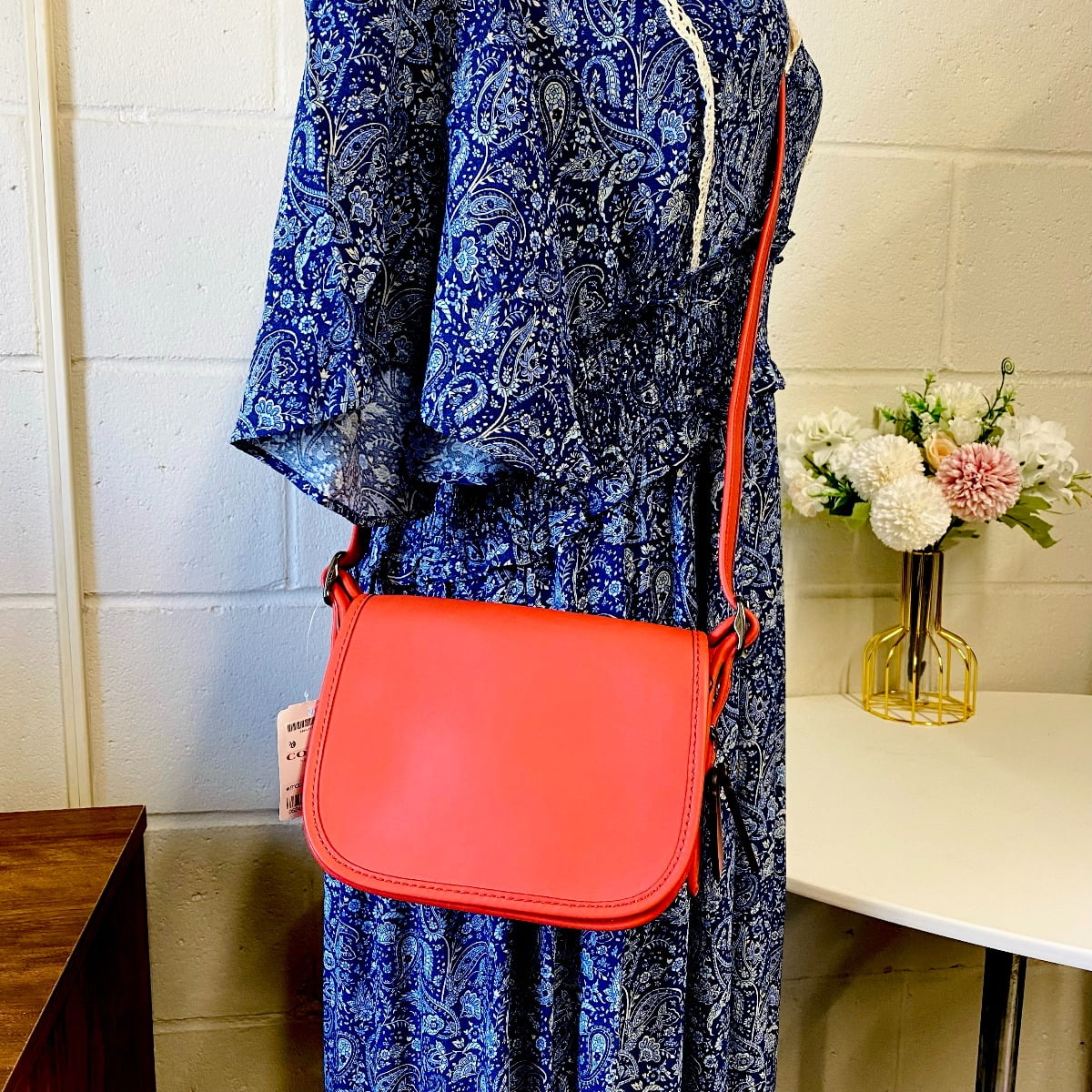 coach 57731 Saddle 18 IN Deep Coral