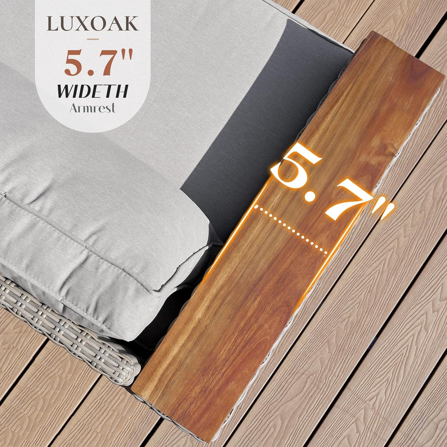 LUXOAK Patio Furniture Sets, 6-Piece Wicker Sofa Set, with Outdoor Patio Cushions & 5.9