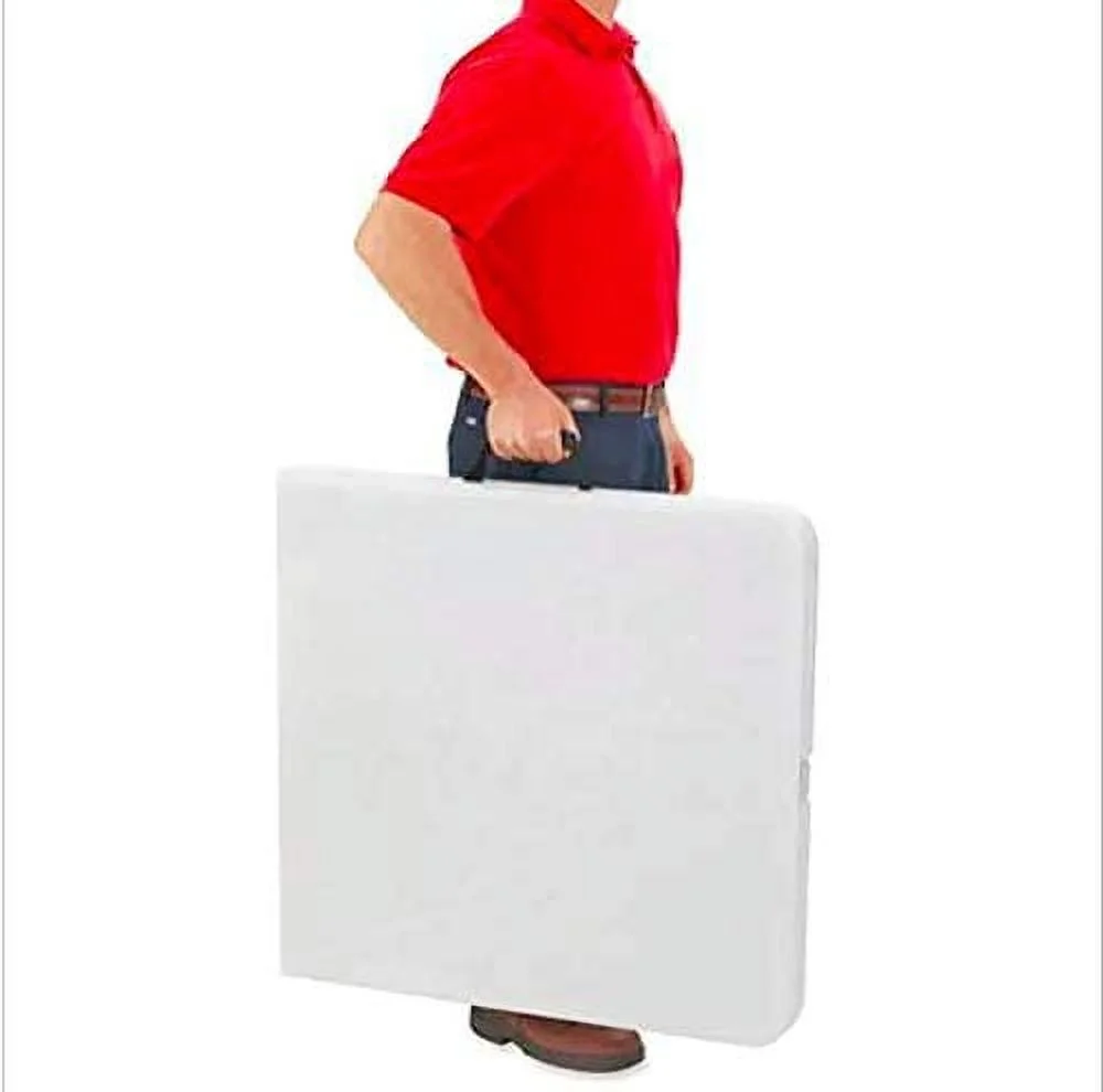 Home Culture Folding Table - Foldable Heavy Duty Plastic Table for Indoor & Outdoor Parties, Picnic, Camping, Wedding BBQ Catering, Garden Dining - Fold-In-Half Portable Utility Table - White - 6ft