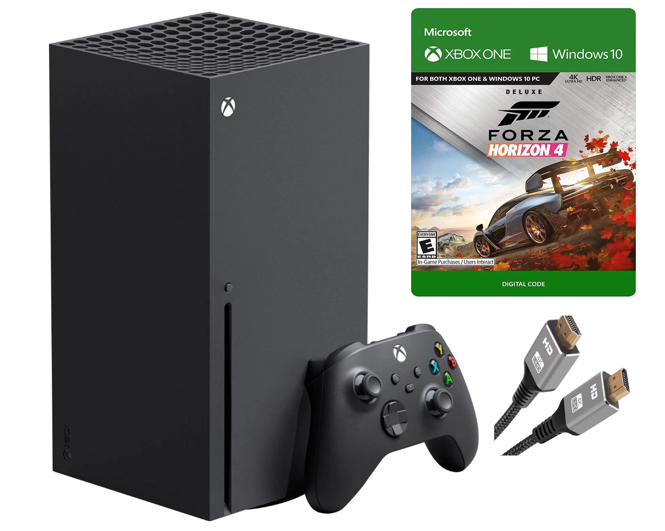 2023 Newest Microsoft Xbox Series X–Gaming Console System- 1TB SSD Black X Version with Disc Drive Bundle with Forza Horizon 4 Full Game and MTC High Speed HDMI Cabel