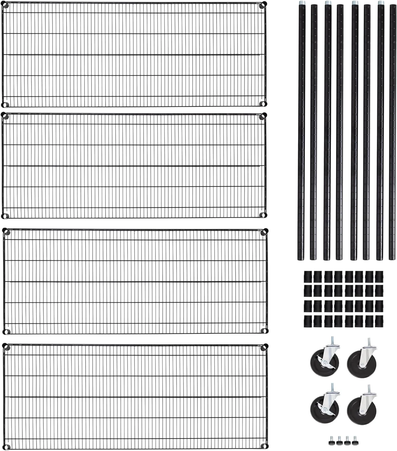 U-SHARE UltraDurable Heavy Duty NSF Solid Steel Wire Rack Storage Unit, Organizer for Garage, Warehouse, Office, Restaurant, Classroom, Kitchen, Black, 5-Tier Shelving, 48