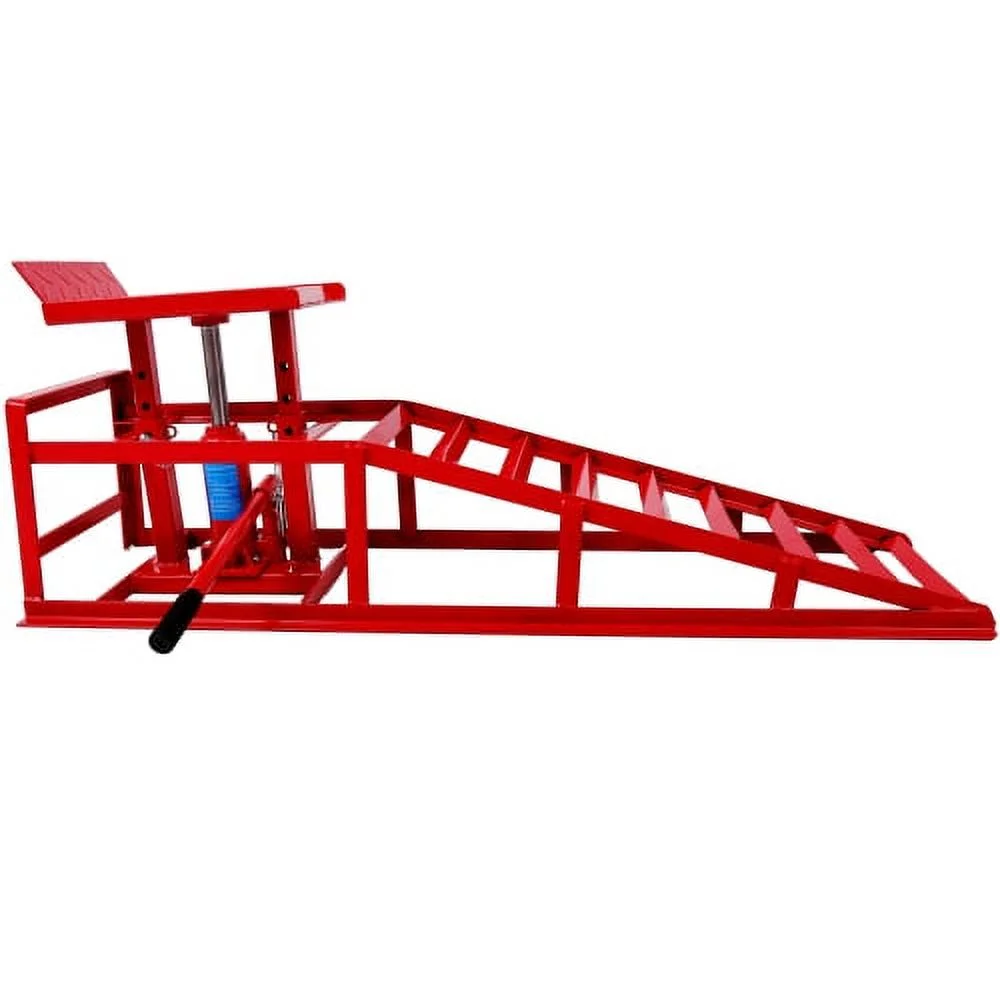 Auto Car Truck Service Ramps Lifts, Garage Car Lift Hydraulic Ramps Black 5 Ton,Automotive Hydraulic Lift Repair Frame Lift(2 Pack) red