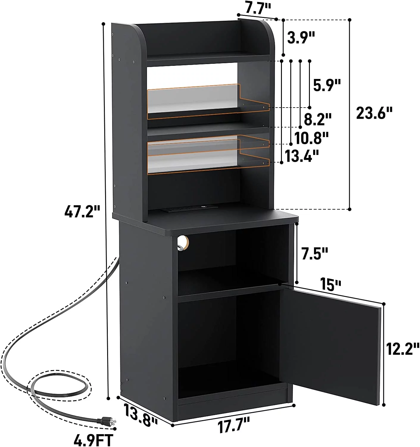 Homieasy Nightstands Set of 2 with Charging Station and USB Ports, 47