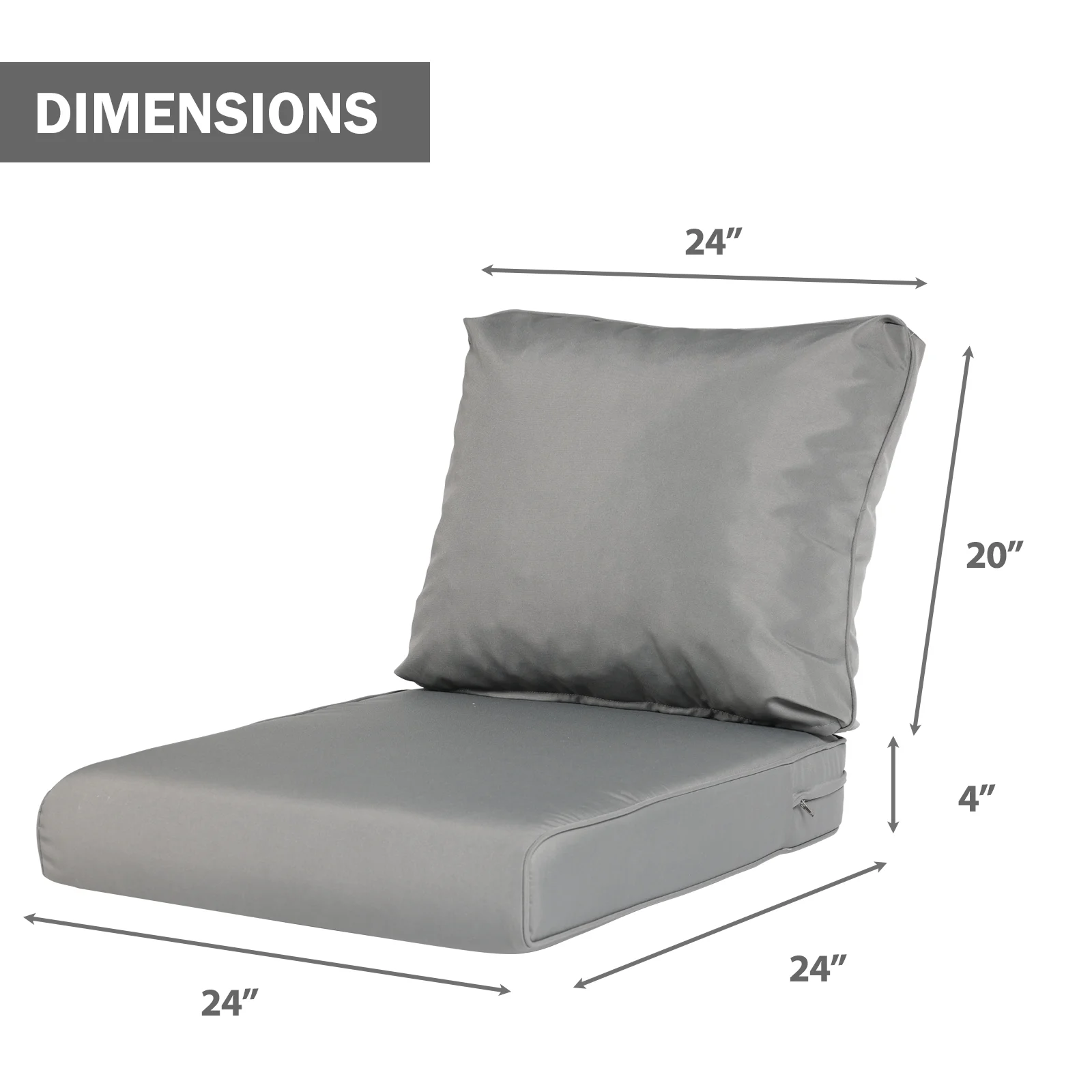 AOODOR Outdoor Chair Cushions Set of 2, 24