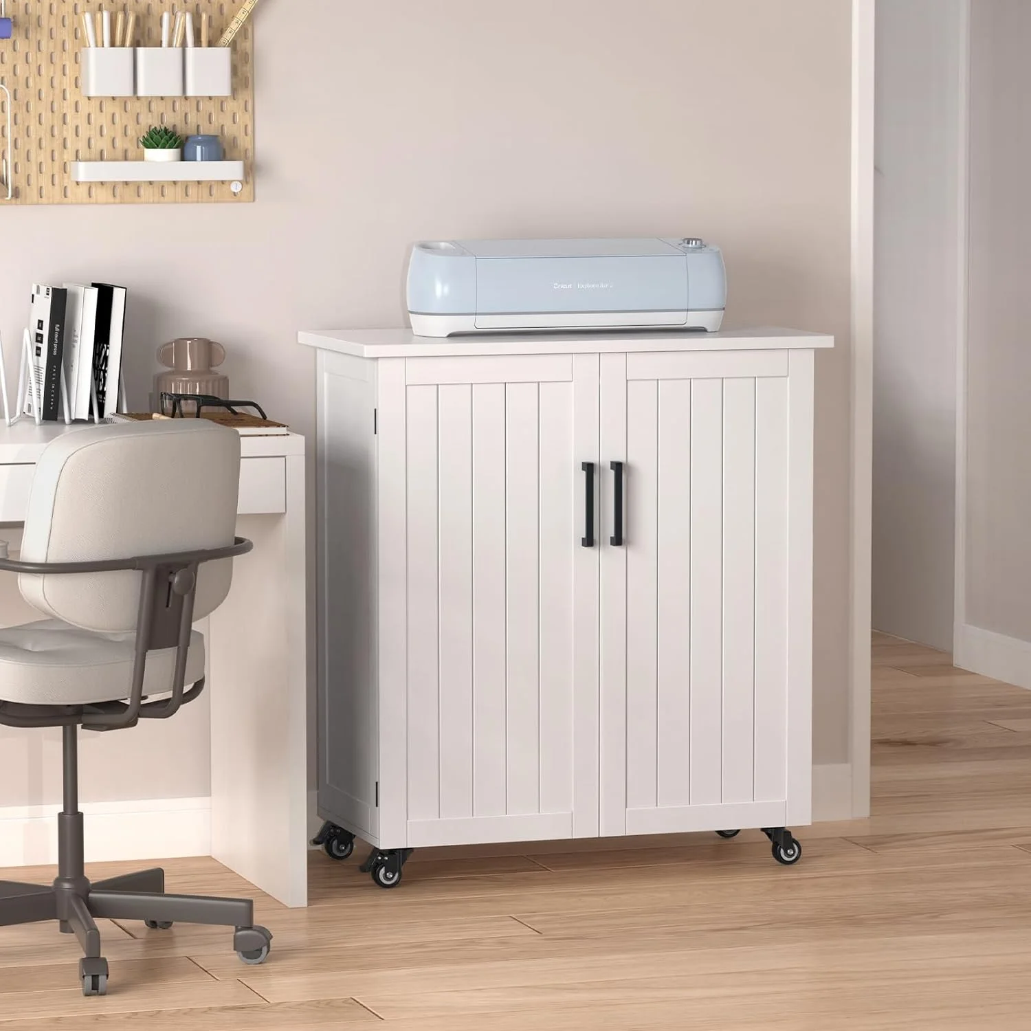 Craft Cart Compatible with Cricut Machine Cricut Table with Storage Cabinet Rolling Cricut Cart Furniture with Drawers Designed for Cricut Organization 31.6