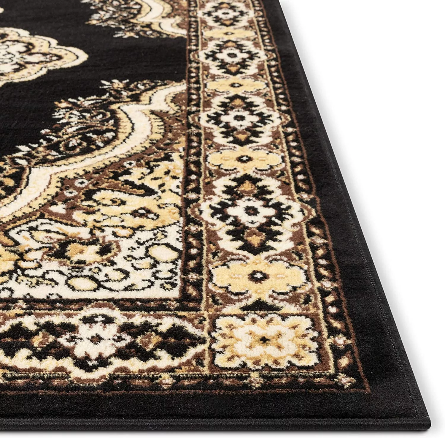 Well Woven Miami Oriental Traditional Area Rugs, Black