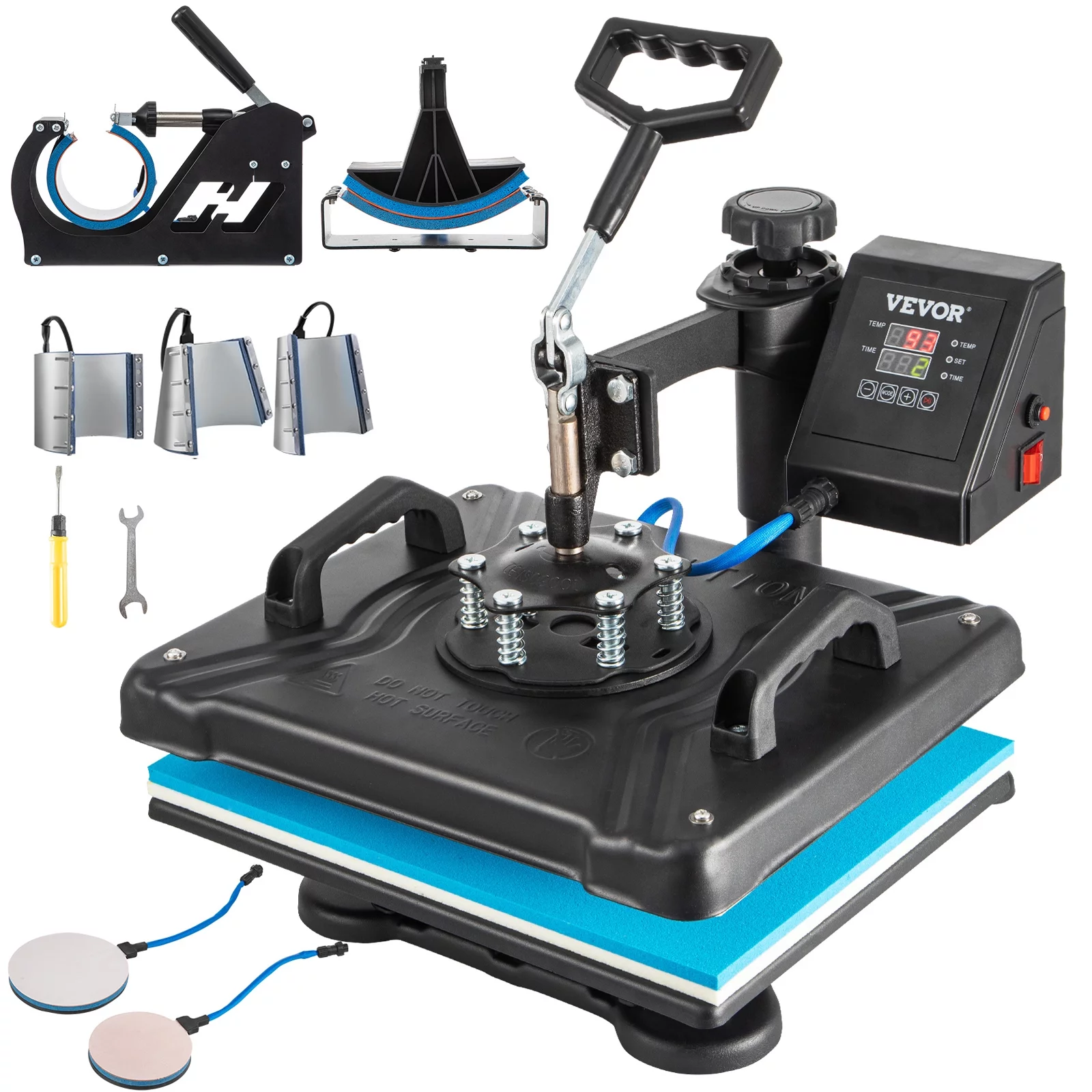 Mophorn Heat Press Machine 12 x 15 inch, 8 in 1 Digital Multifunctional Sublimation Heat Press with Teflon Coated ,360 Degree Rotation Heat Press Machine for T Shirts Hat Mug Cap Plate