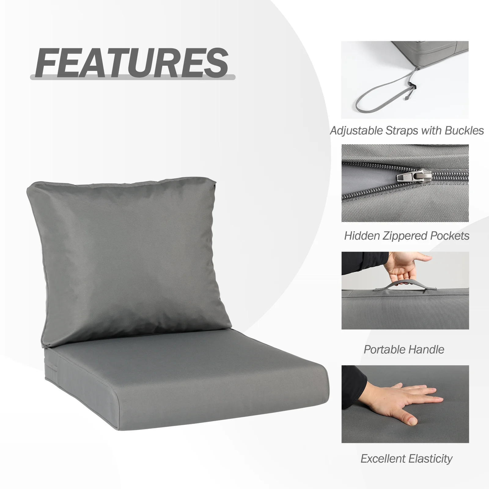 AOODOR Outdoor Chair Cushions Set of 2, 24