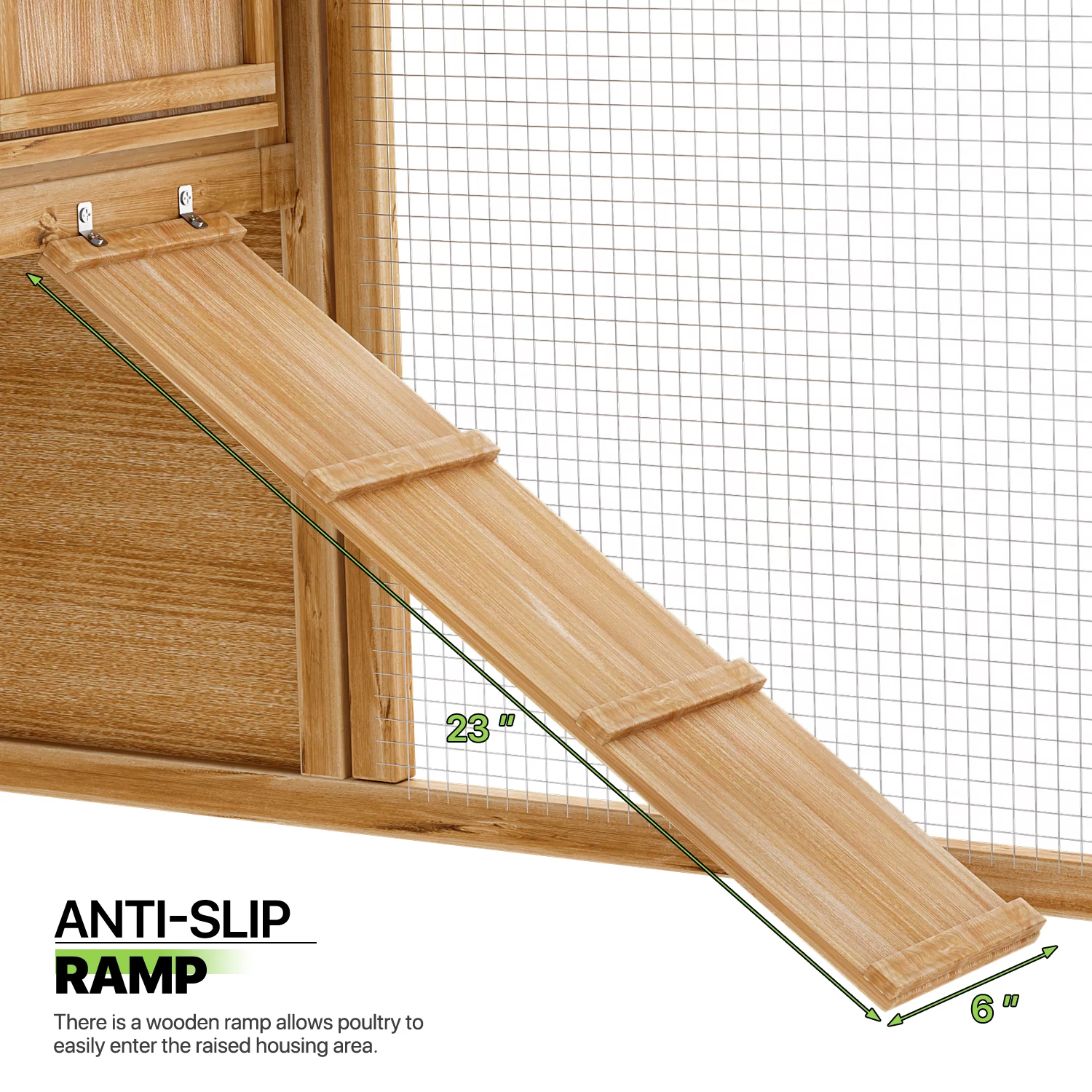 Magshion Outdoor Chicken Coop with Nesting Box, Outdoor Hen Run House with Slide-Out Tray and Sliding Door, Weatherproof Poultry Cage, Rabbit Hutch, Wood Duck House (Natural)