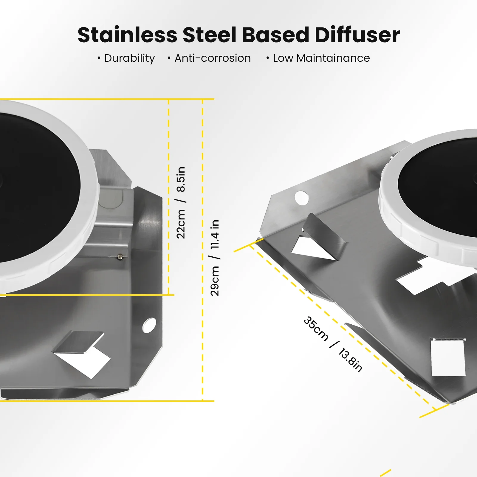 WRSTER-TECH 3/4 HP 5.2CFM Pond Aerator Lake Compressor Timer 200' Tube 2 Diffusers System 550W 3 Acre
