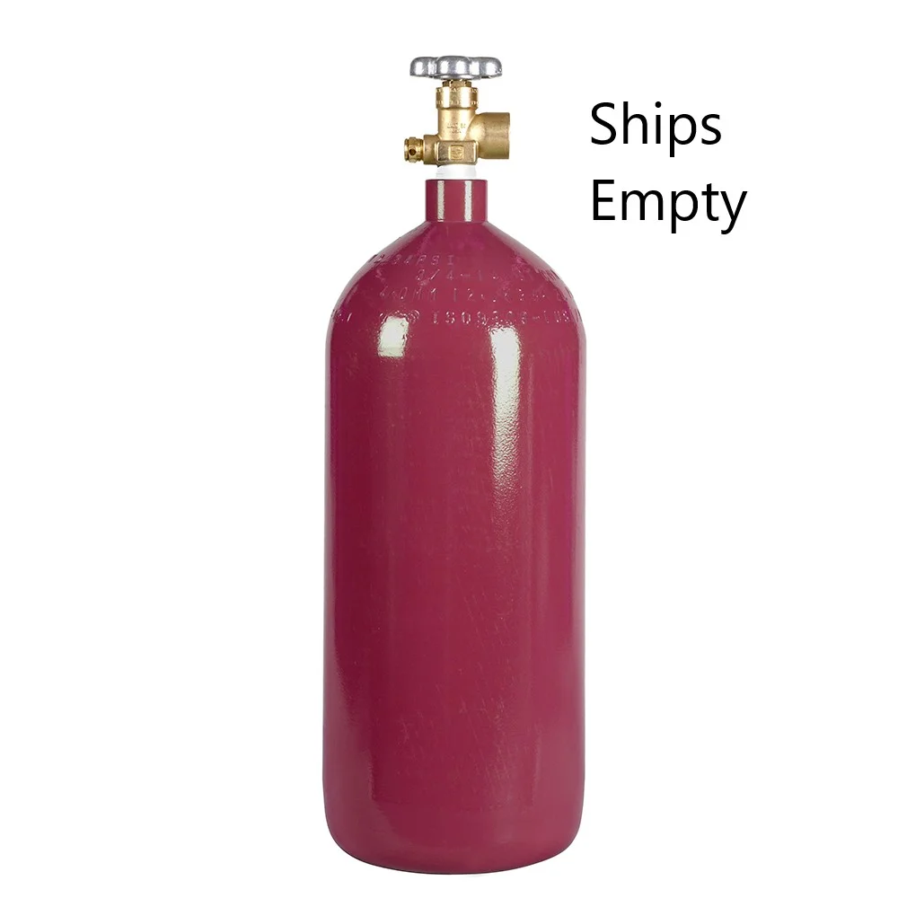 New 40 Cu ft Steel Nitrogen Cylinder Tank CGA580 Valve Industrial Welding Product Height 15 inches