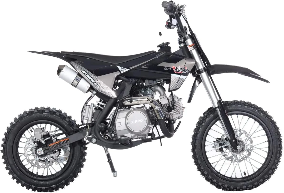 X-Pro Brand New Storm 125cc Dirt Bike with 4-Speed Semi-Auto Transmission, Kick Start, Big 14