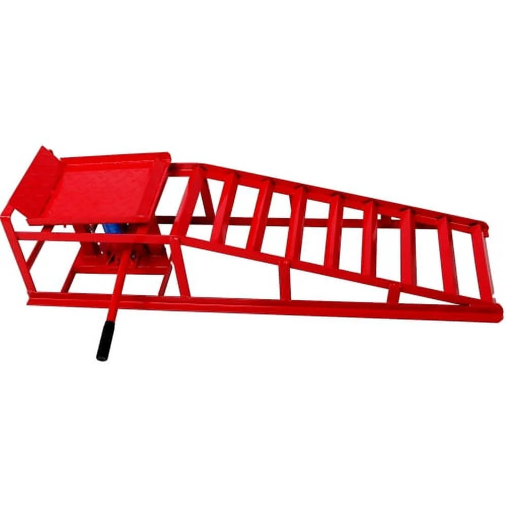 Auto Car Truck Service Ramps Lifts, Garage Car Lift Hydraulic Ramps Black 5 Ton,Automotive Hydraulic Lift Repair Frame Lift(2 Pack) red