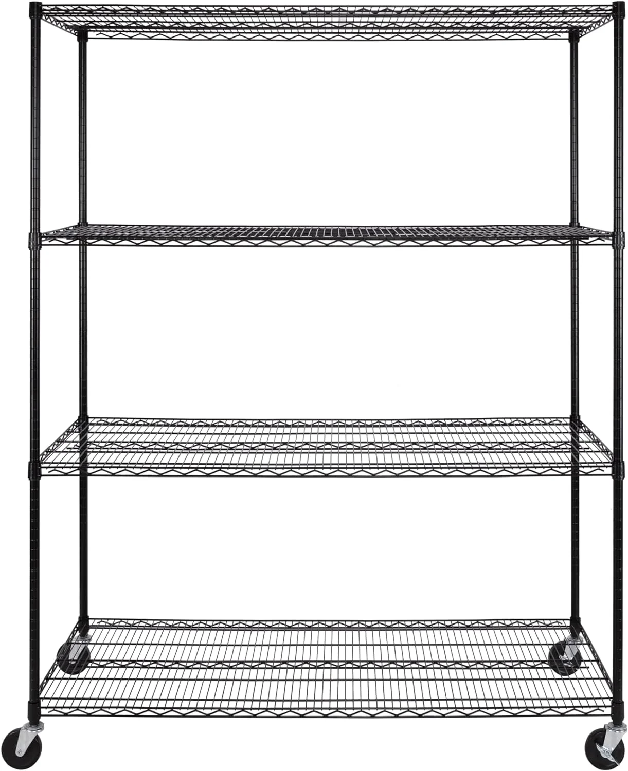 U-SHARE UltraDurable Heavy Duty NSF Solid Steel Wire Rack Storage Unit, Organizer for Garage, Warehouse, Office, Restaurant, Classroom, Kitchen, Black, 5-Tier Shelving, 48