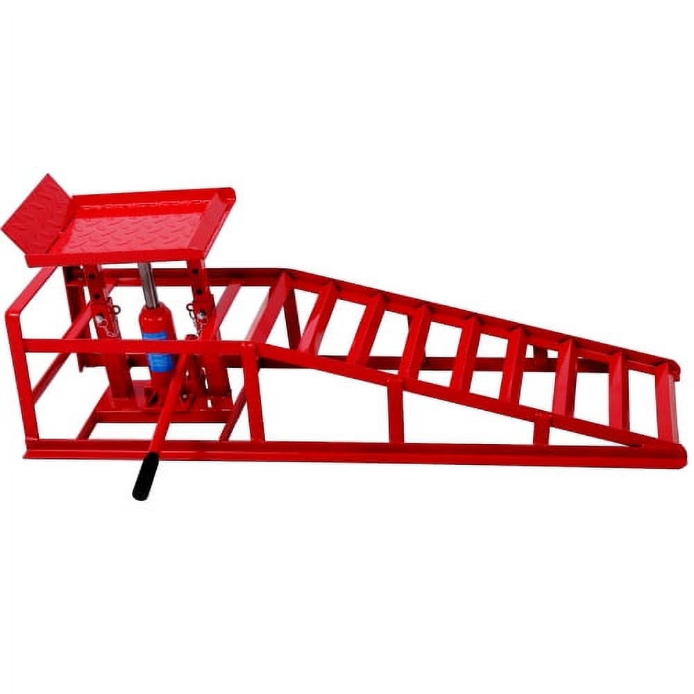 Auto Car Truck Service Ramps Lifts, Garage Car Lift Hydraulic Ramps Black 5 Ton,Automotive Hydraulic Lift Repair Frame Lift(2 Pack) red