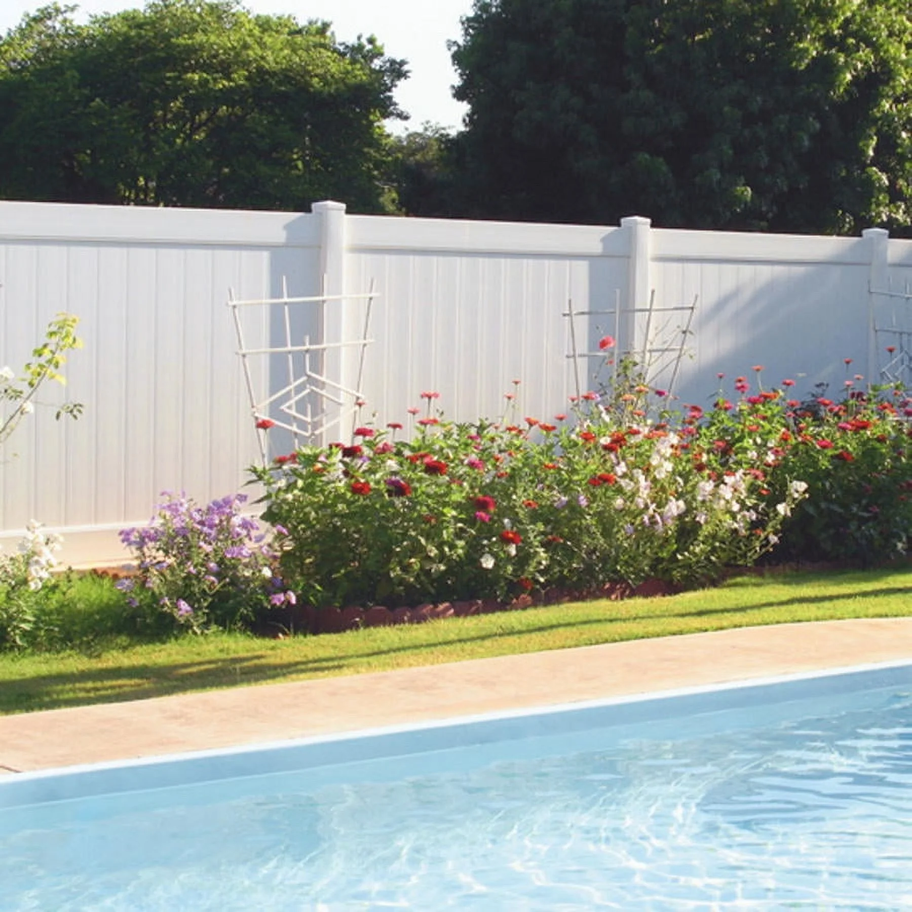 Durable White Vinyl Privacy Fence Panels Set of 2 - 6ft.H x 6ft.W - Superior Outdoor Garden Fencing Solution for Enhanced Privacy and Style