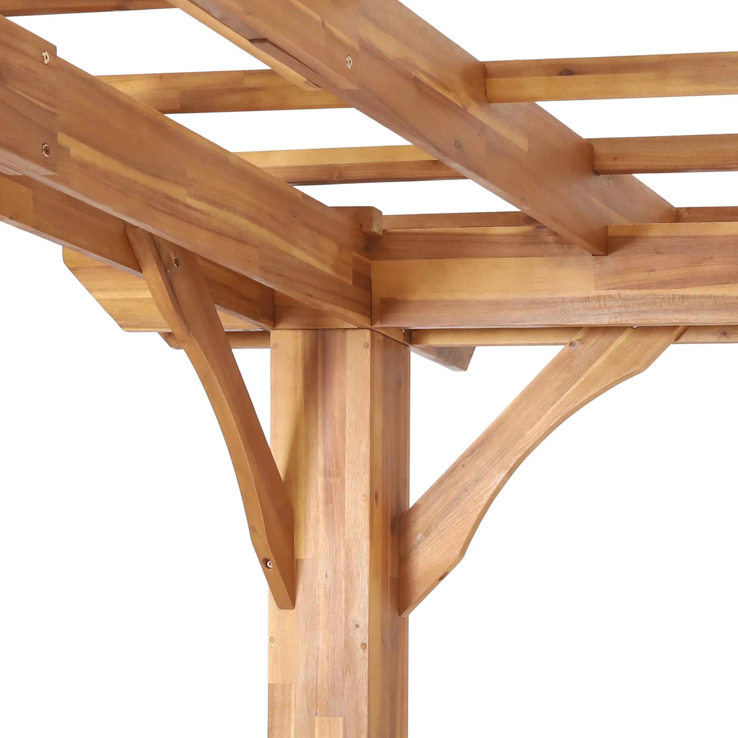 Holmwood Acacia Wood Outdoor 12' x 10' Pergola, Teak