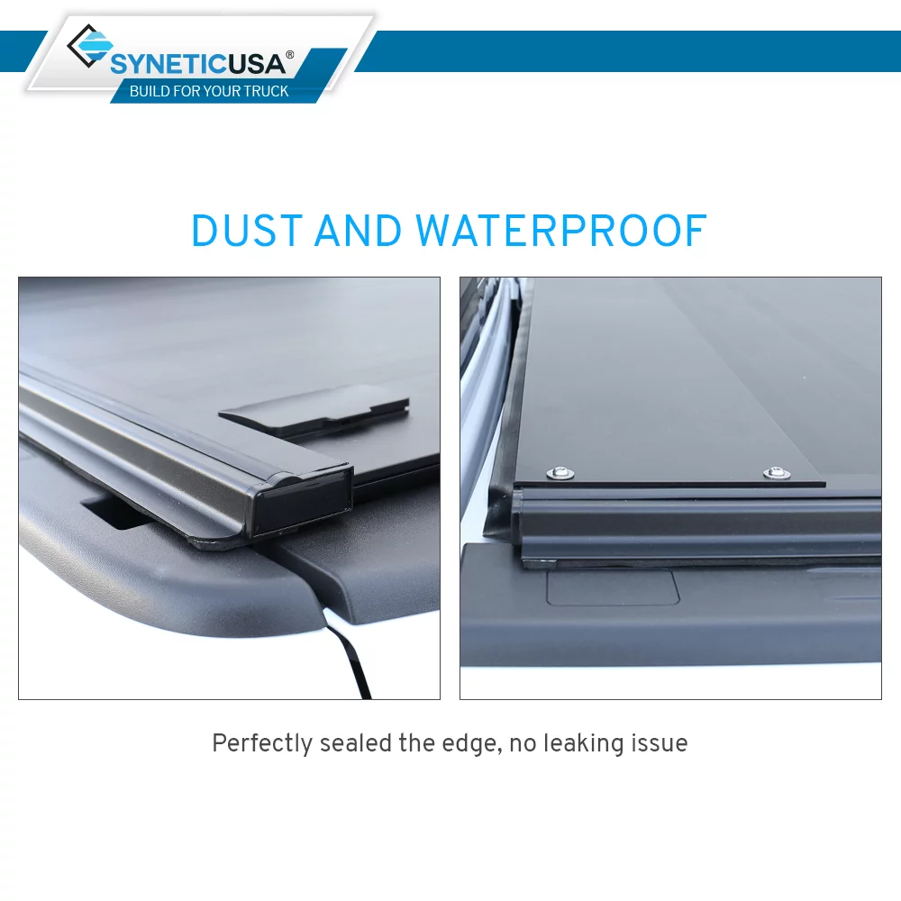 For 2004-2022 Ford F150 5.5ft Short Truck Bed Syneticusa Waterproof Retractable Hard Tonneau Cover Hard Aluminum Low Profile Design