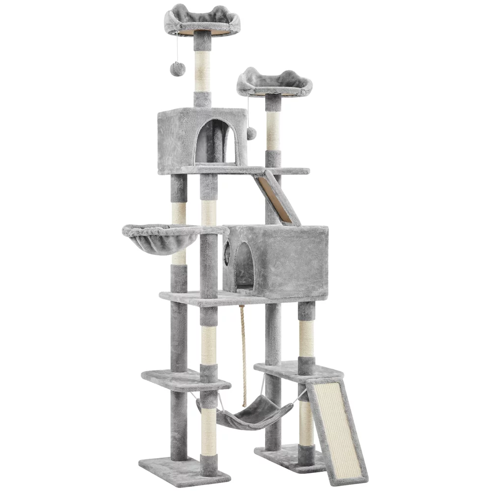 Yaheetech 82.5'' H Large Cat Tree Cat Tower with Condos, Light Gray
