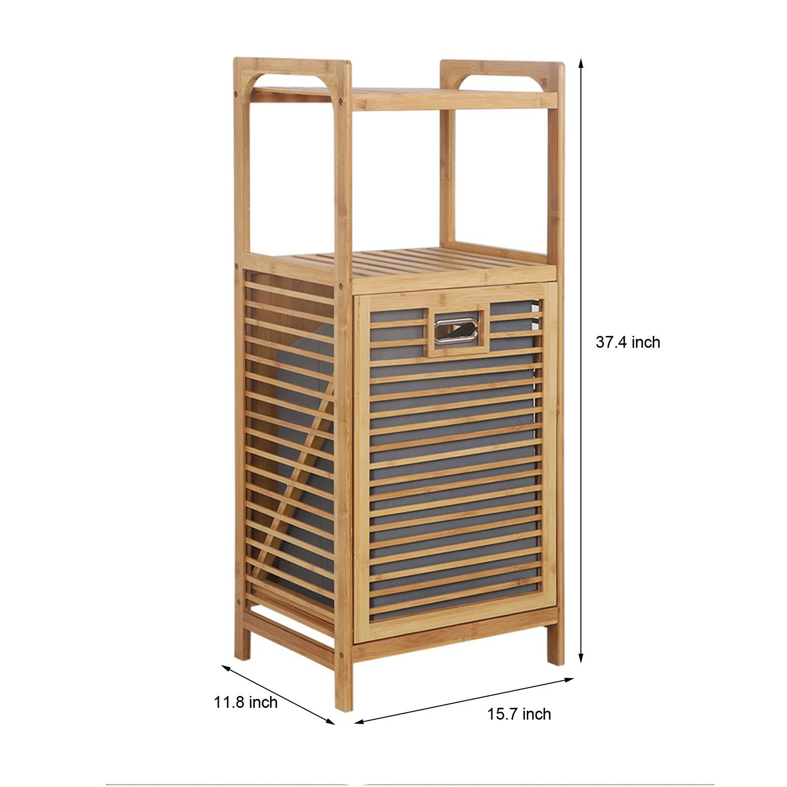 2-Layer Bamboo Laundry Hamper Basket Storage Dirty Clothes Tilt Out Baskets NEW