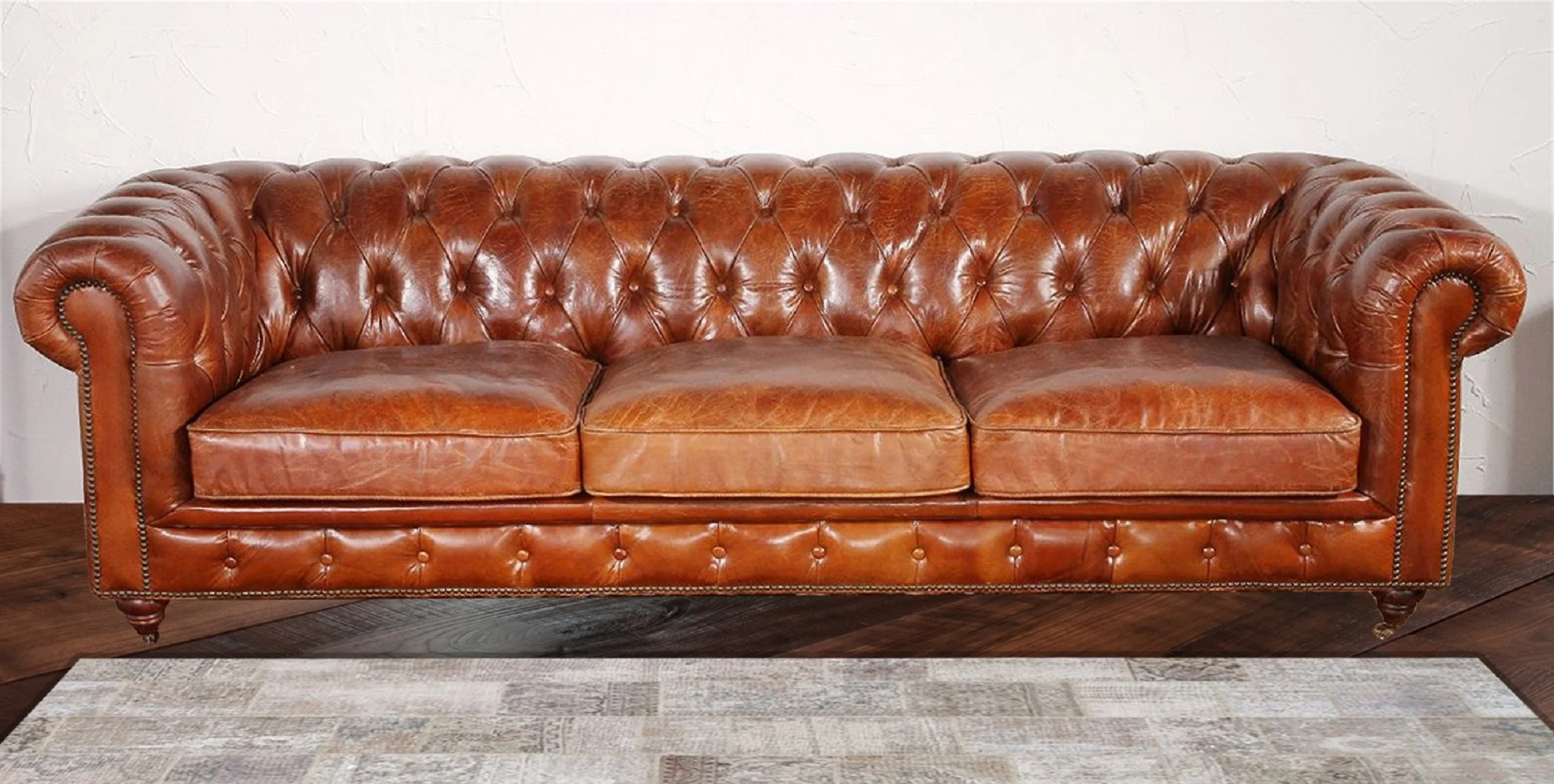 Pasargad Home Paris Club Chesterfield Tufted Sofa, Brown