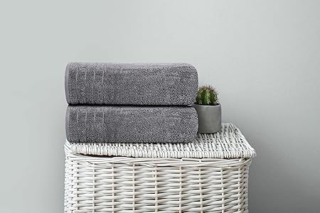 Tens Towels Pack of 4 Extra Large Bath Towels 30 x 60 Inches, 100% Cotton, Larger & Lighter Weight, Quicker to Dry, Super Soft and Absorbent, Perfect for Bathroom, Dark Grey