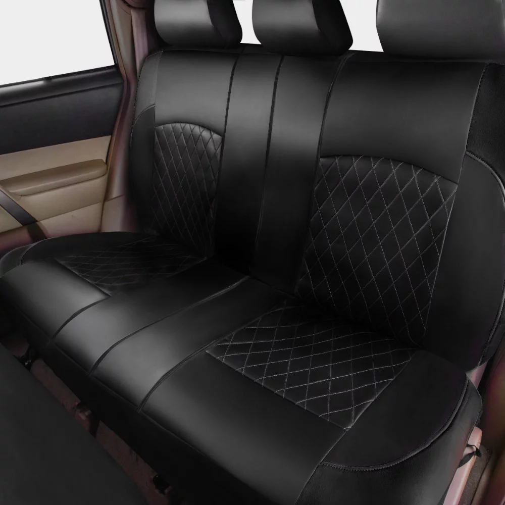 Htovila 9 Pieces Car Seat Cover PU Leather Universal Seat Protector Full Set Automobile Interior Accessories for Car SUV Vehicle
