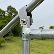 Geeloon Extra Large Chicken Coop Run Pen Cage Hen House W/ Cover 10x7ft, Metal, Walk in