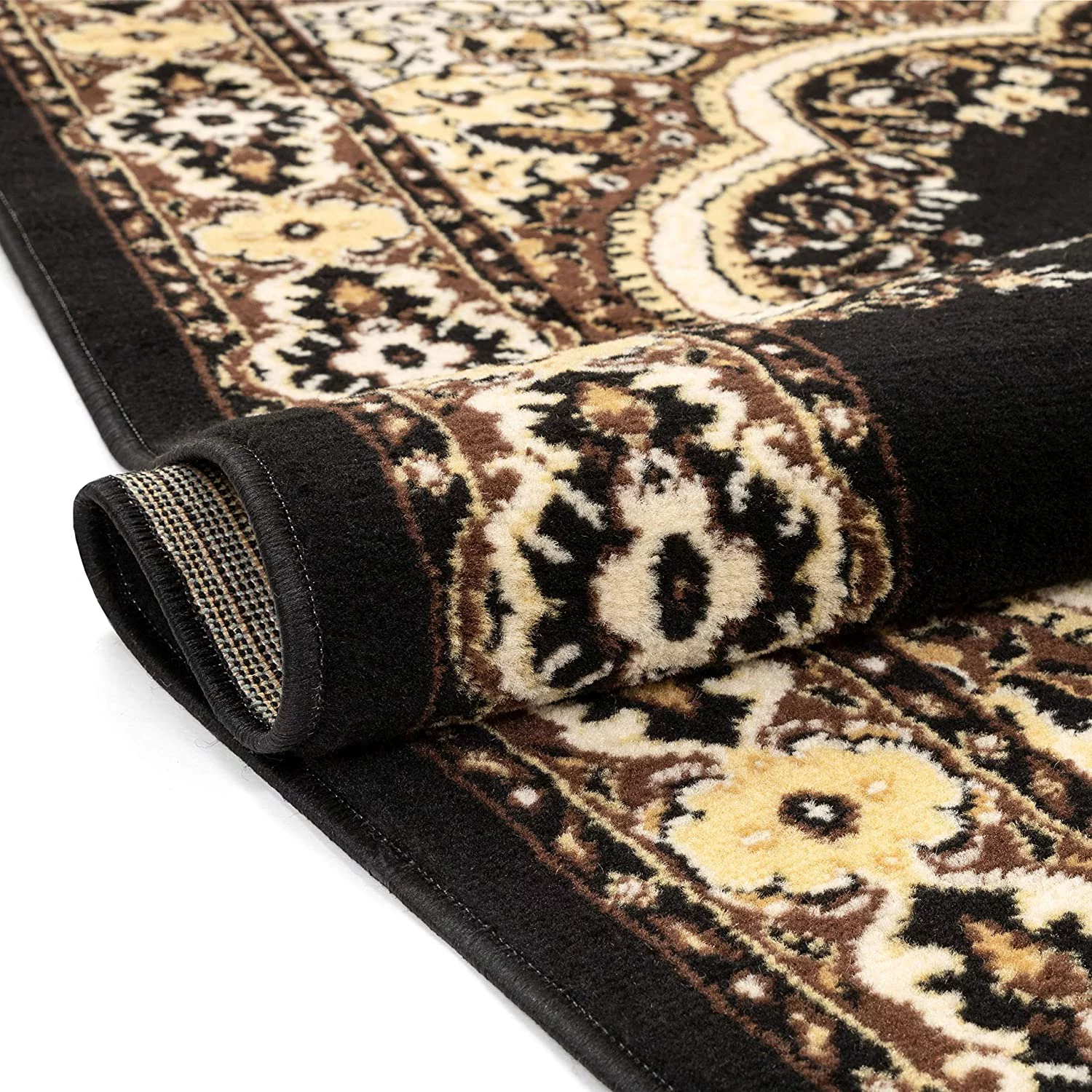 Well Woven Miami Oriental Traditional Area Rugs, Black