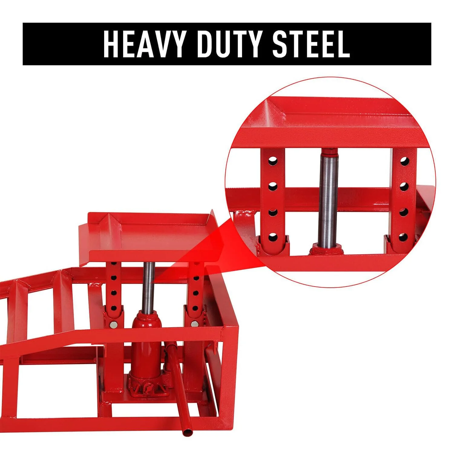 Auto Car Truck Service Ramps Lifts, Garage Car Lift Hydraulic Ramps 5T 11000lbs,Automotive Hydraulic Lift Repair Frame Lift(2 Pack) Red