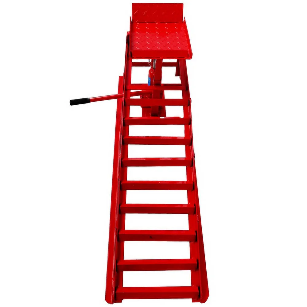 Auto Car Truck Service Ramps Lifts, Garage Car Lift Hydraulic Ramps Black 5 Ton,Automotive Hydraulic Lift Repair Frame Lift(2 Pack) red