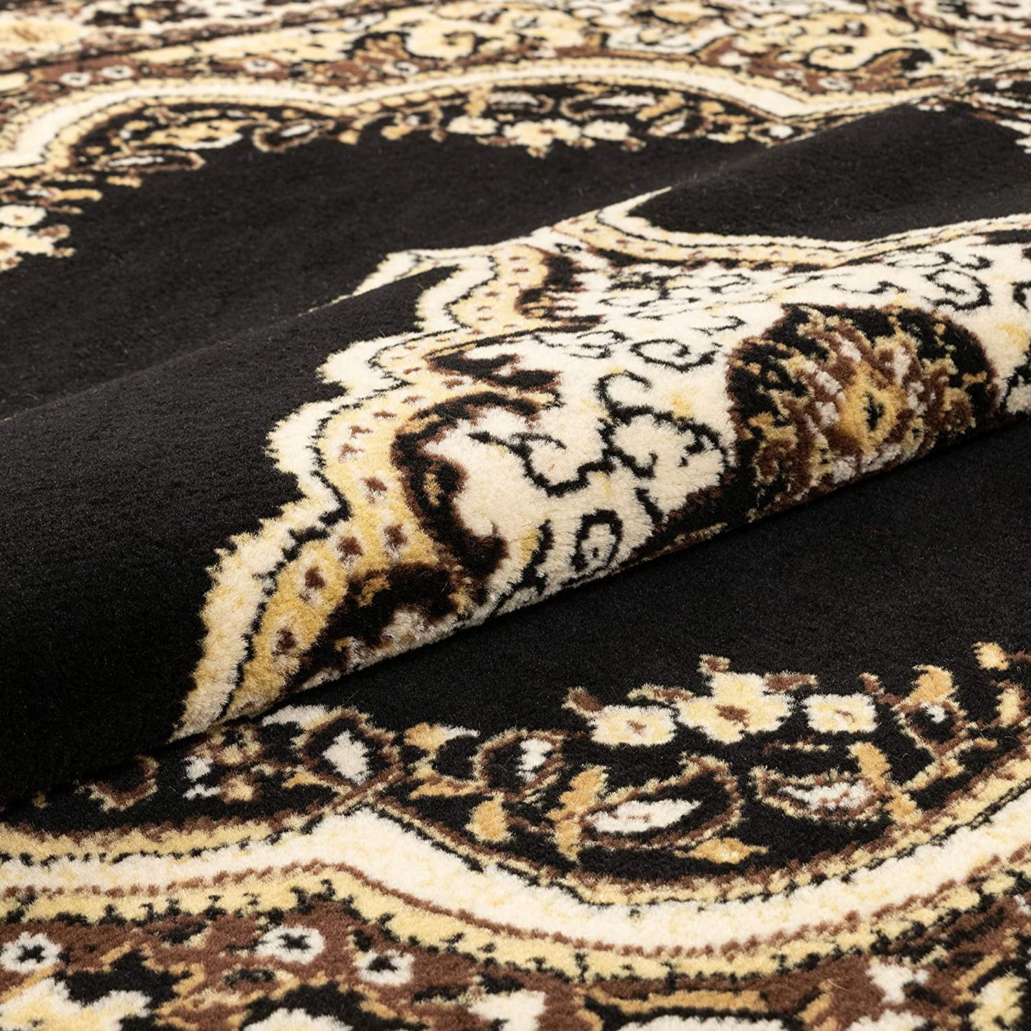 Well Woven Miami Oriental Traditional Area Rugs, Black