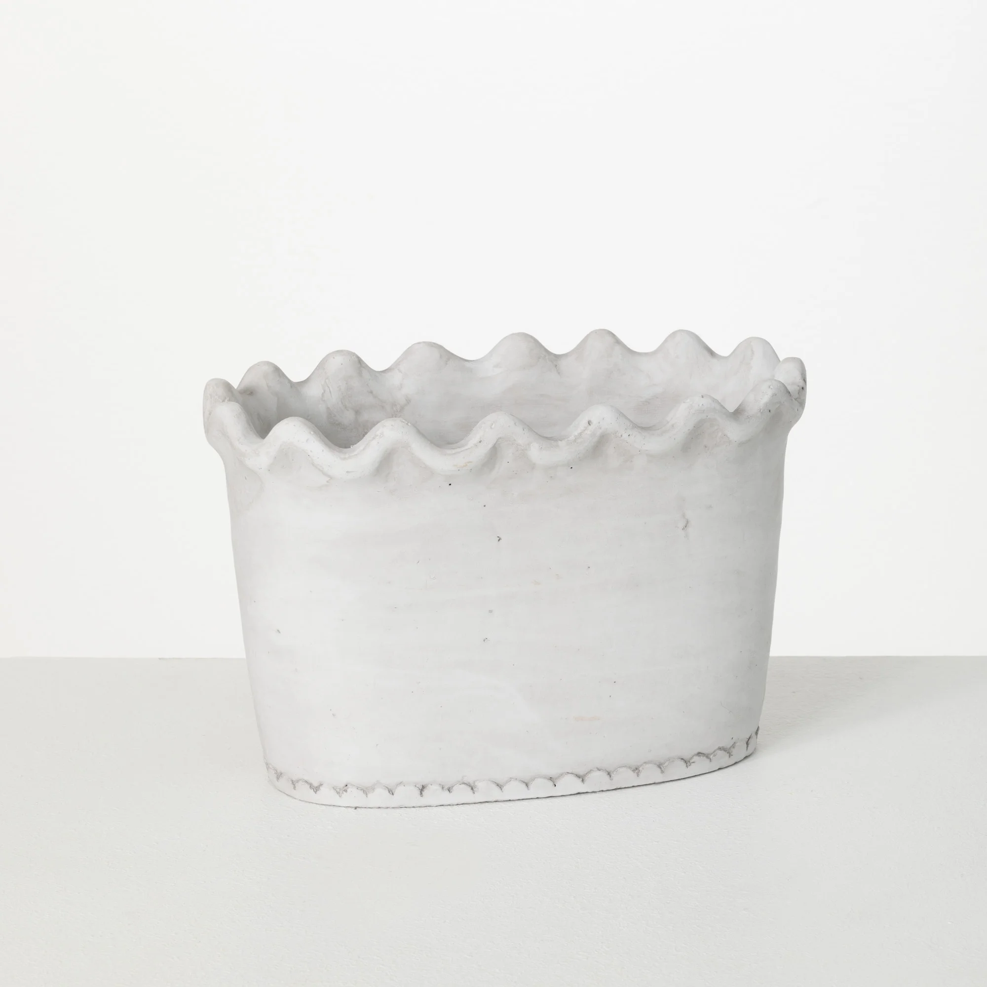 Sullivans Scalloped Edge Dish Garden Ceramic Planter 6.5