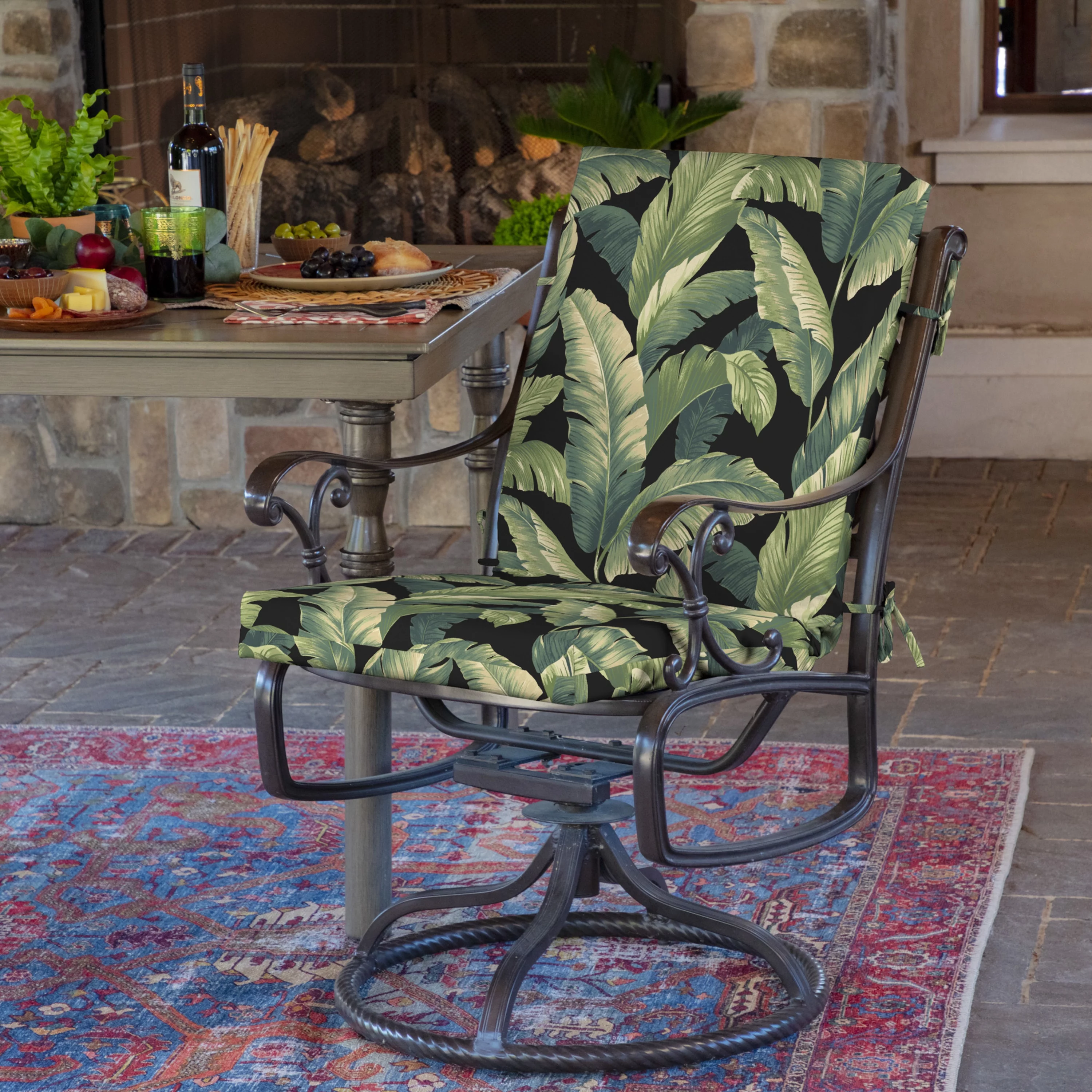 Arden Selections Outdoor Chair Cushion 16.5 x 18, Onyx Cebu