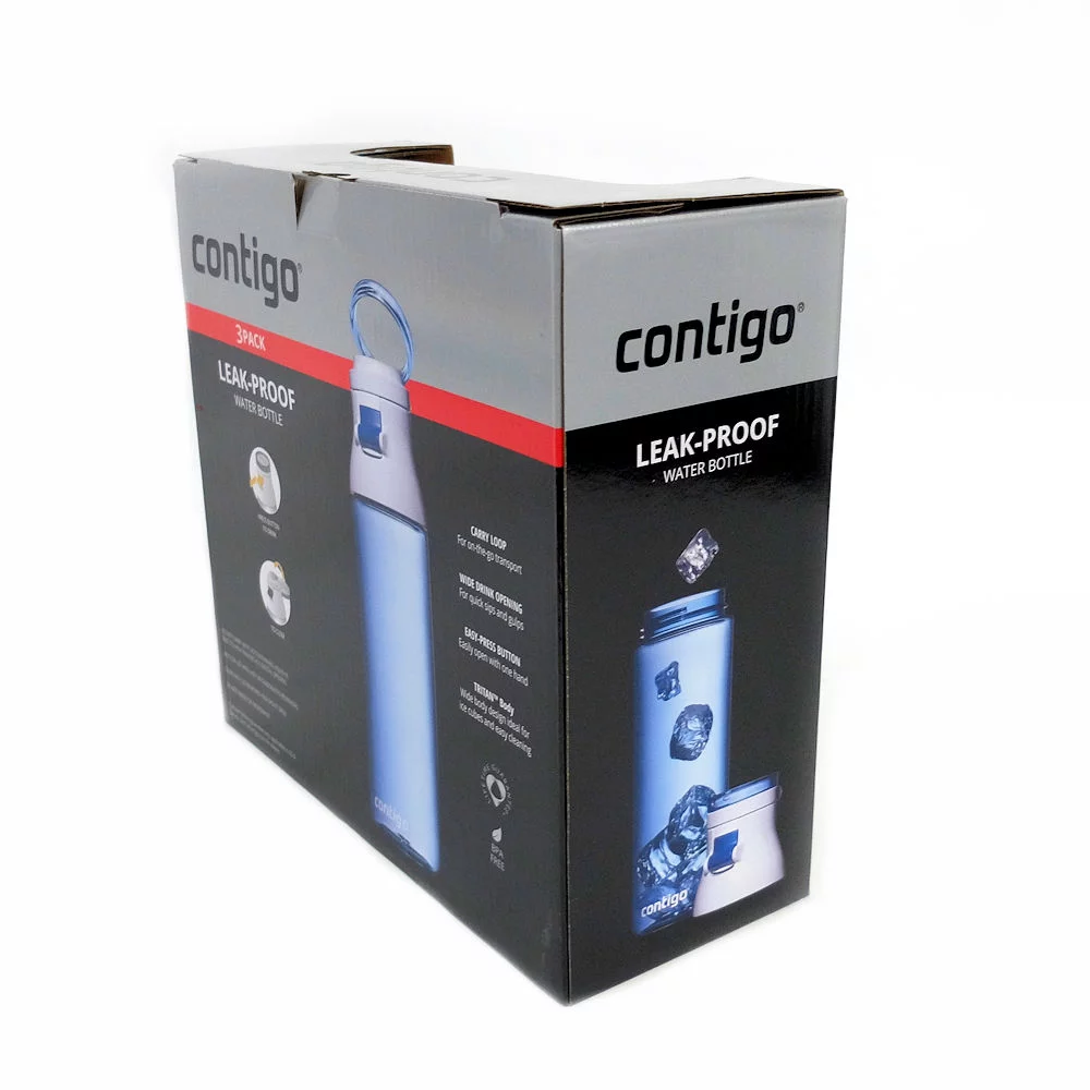 Contigo Jackson Water Bottles, 24oz, Green, Cotton Candy, Marigold, 3-Pack